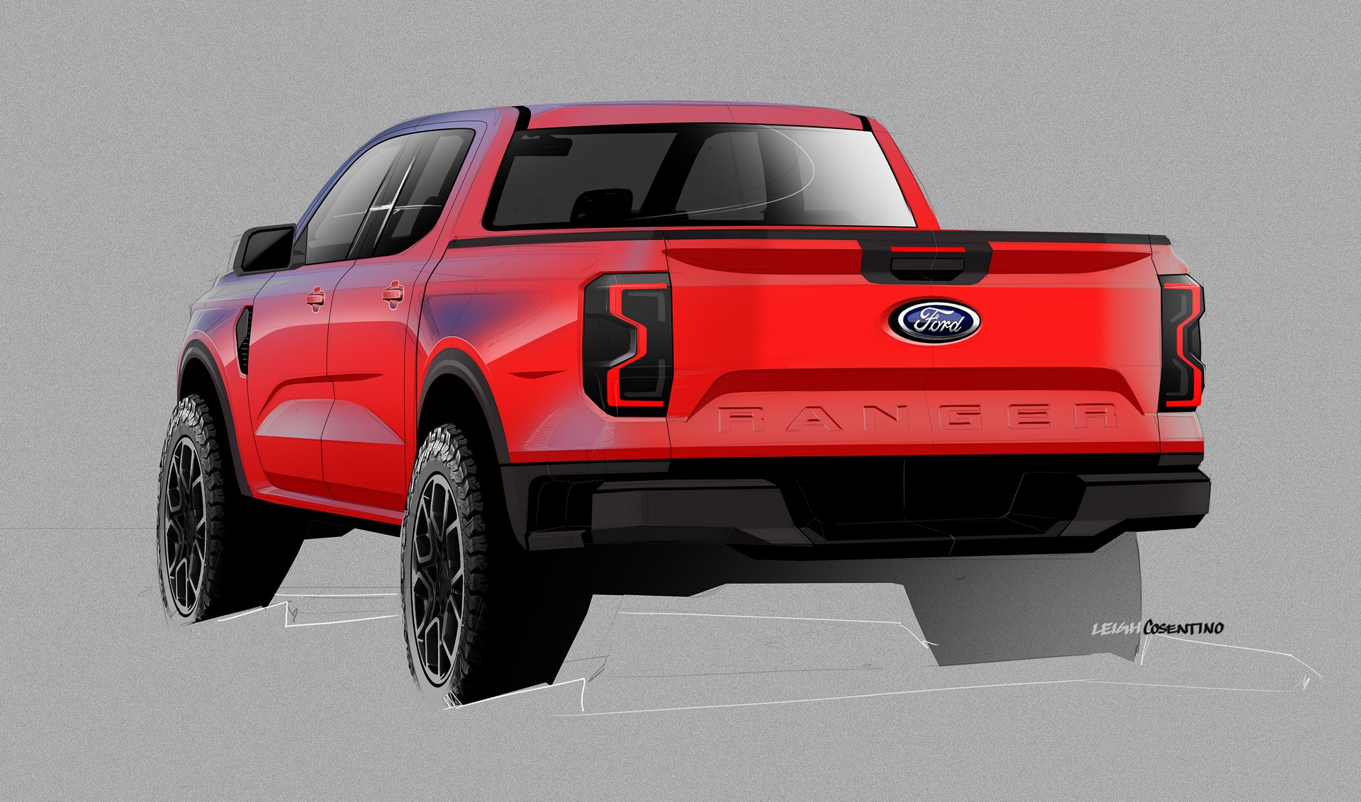 Download 2023 Ford Ranger XLT - AU version - Design Sketch HD Wallpaper 1920x1132 #26