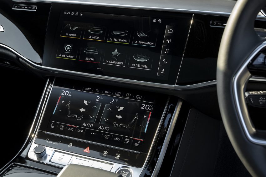 2022 Audi A8 L 60 TFSI e - UK version - Central Console Wallpaper 850x566 #49