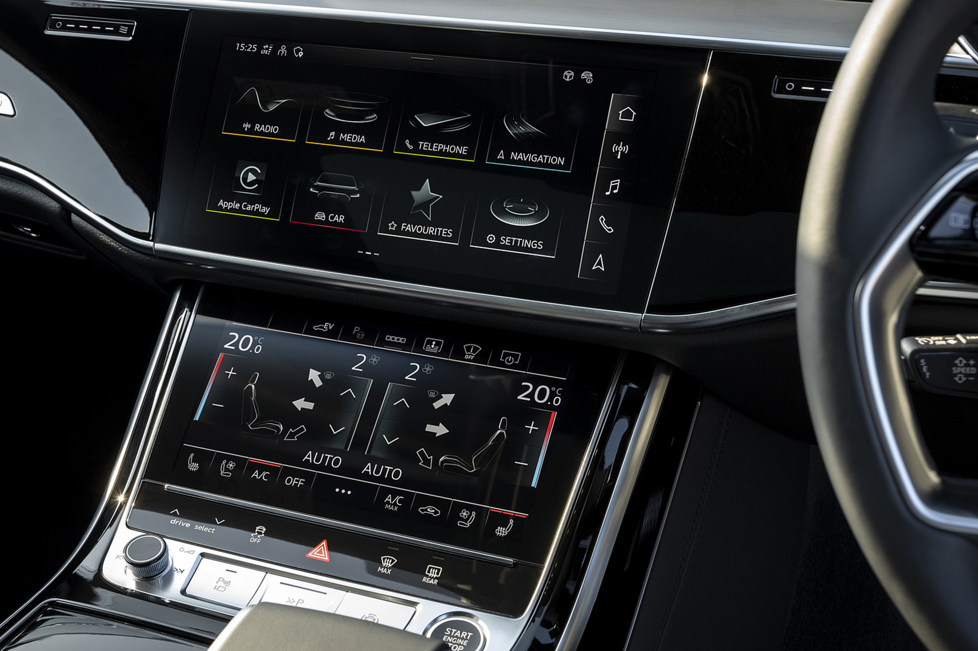 Download 2022 Audi A8 L 60 TFSI e - UK version - Central Console HD Wallpaper 1920x1279 #49