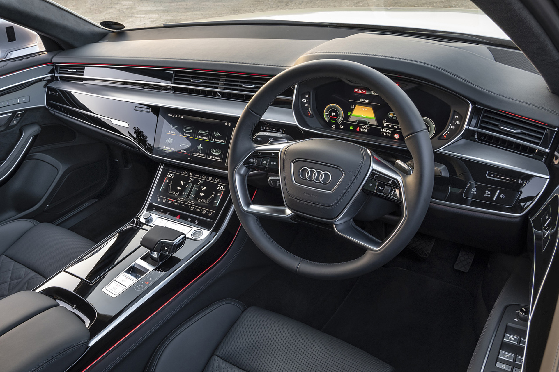 Download 2022 Audi A8 L 60 TFSI e - UK version - Interior HD Wallpaper 1920x1280 #47