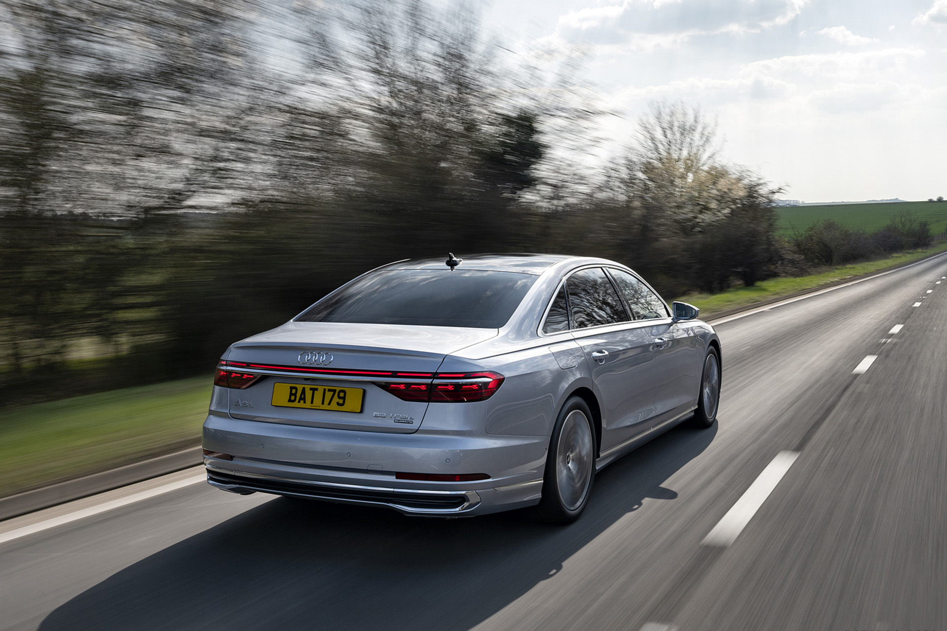 Download 2022 Audi A8 L 60 TFSI e - UK version - Rear Three-Quarter HD Wallpaper 1920x1280 #16