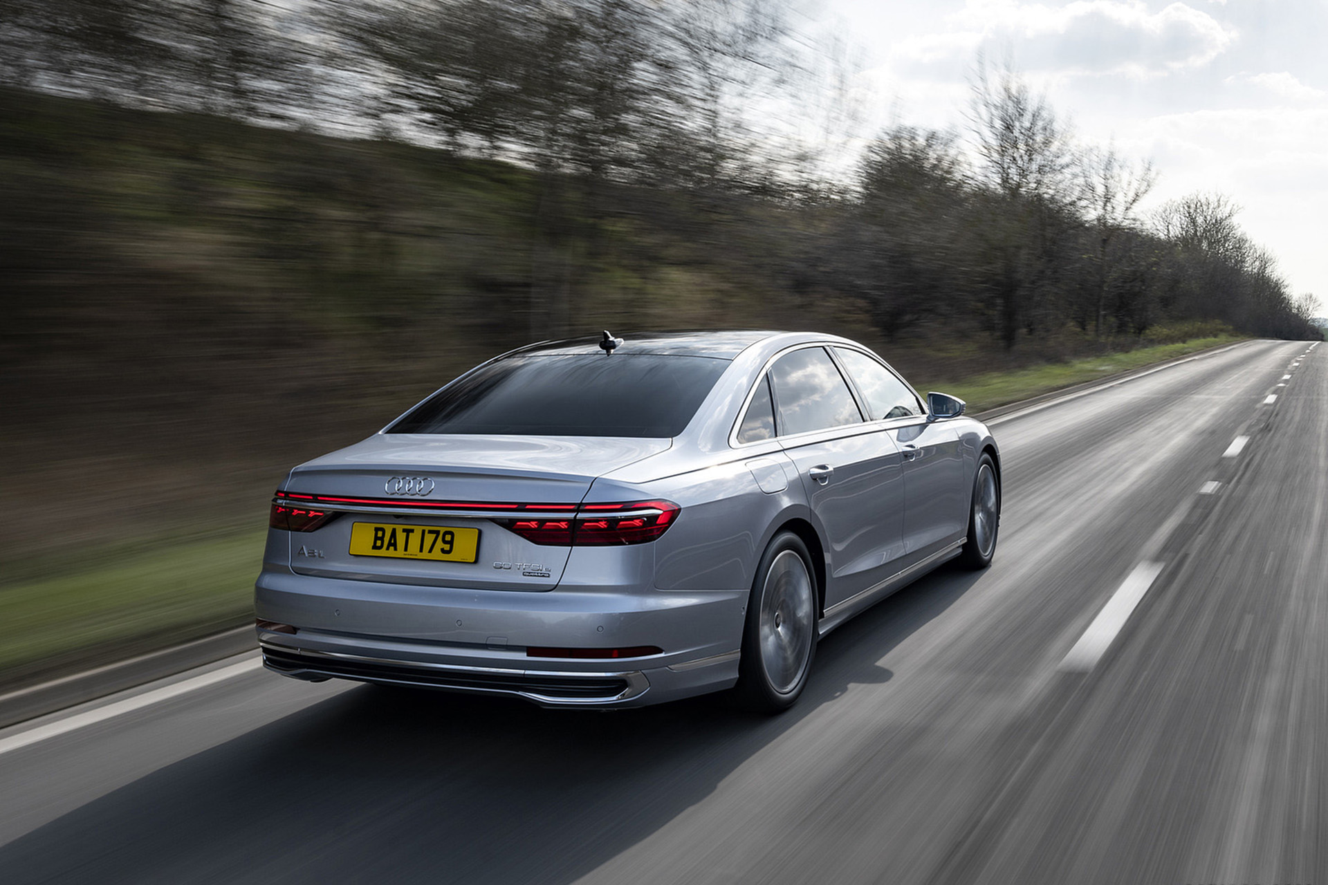 Download 2022 Audi A8 L 60 TFSI e - UK version - Rear Three-Quarter HD Wallpaper 1920x1280 #18