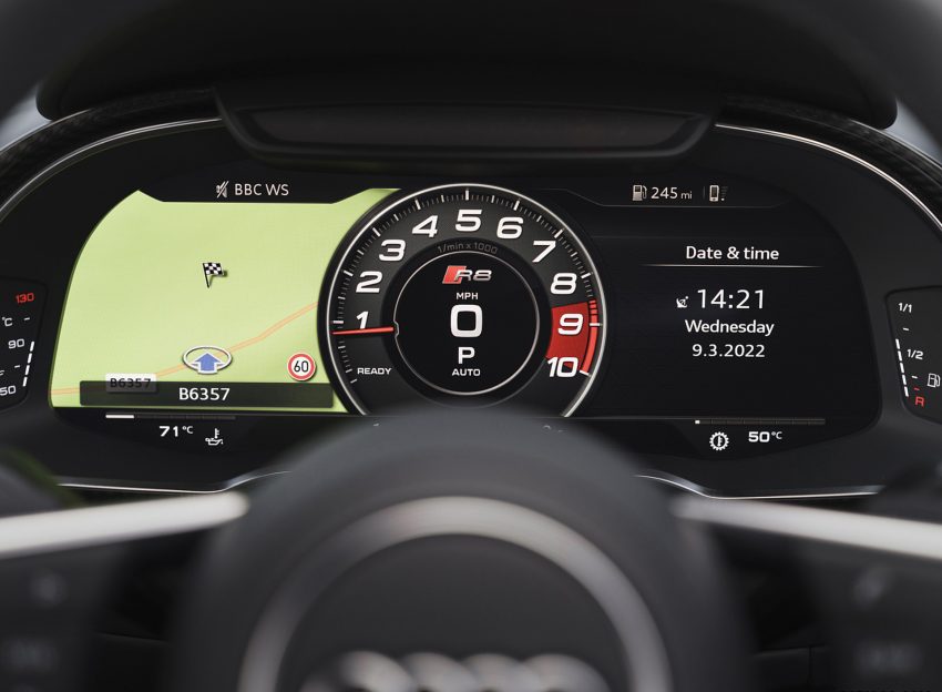 2022 Audi R8 Coupé V10 Performance RWD - UK version - Digital Instrument Cluster Wallpaper 850x624 #96