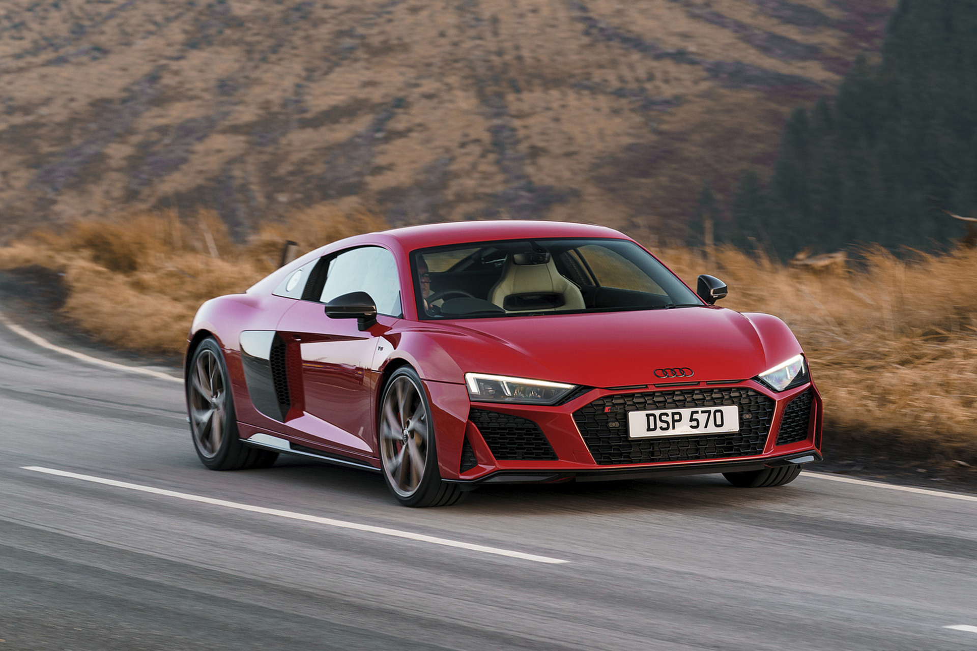 Download 2022 Audi R8 Coupé V10 Performance RWD - UK version - Front Three-Quarter HD Wallpaper 1920x1280 #1