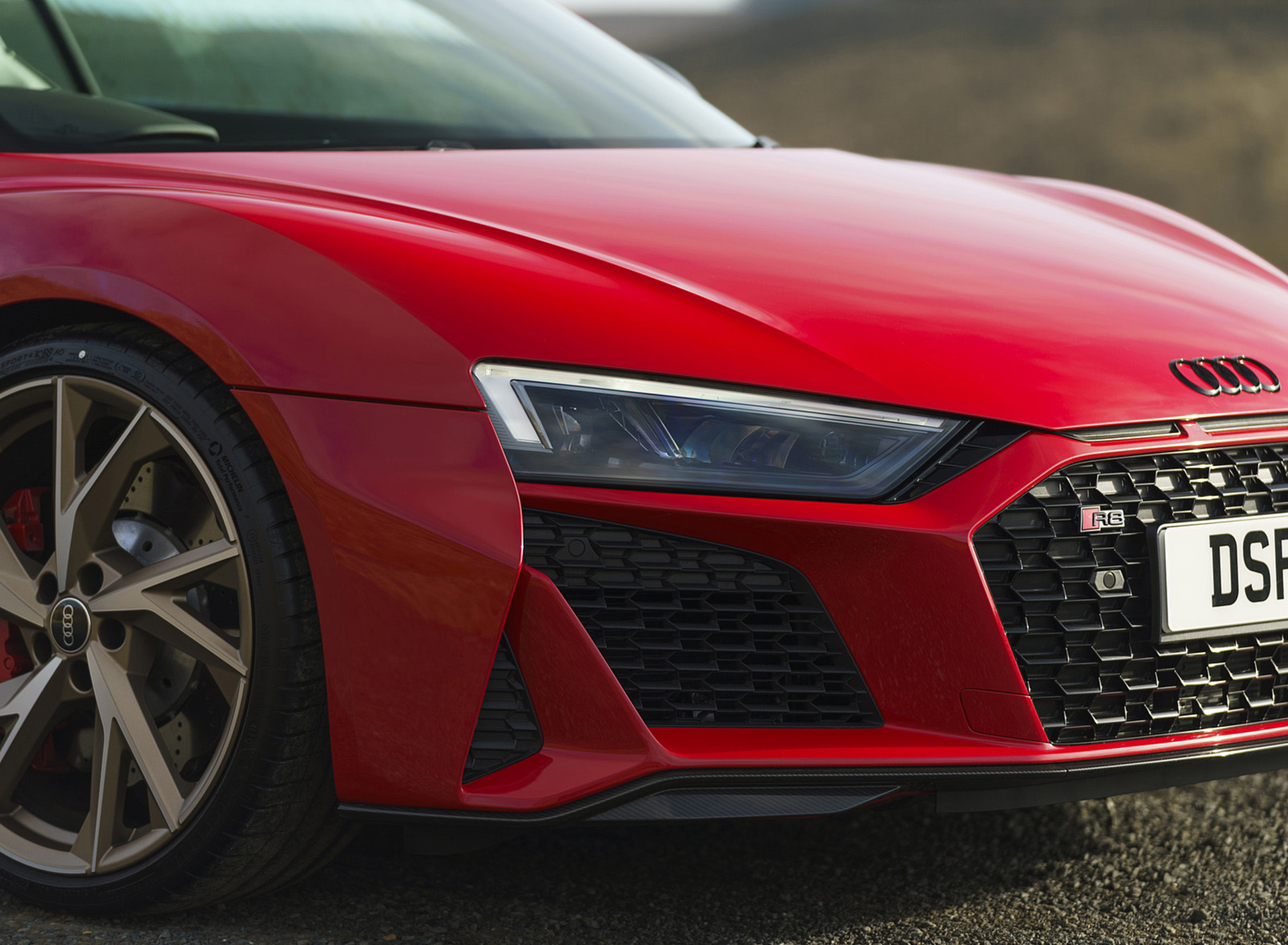 Download 2022 Audi R8 Coupé V10 Performance RWD - UK version - Headlight HD Wallpaper 1920x1409 #64