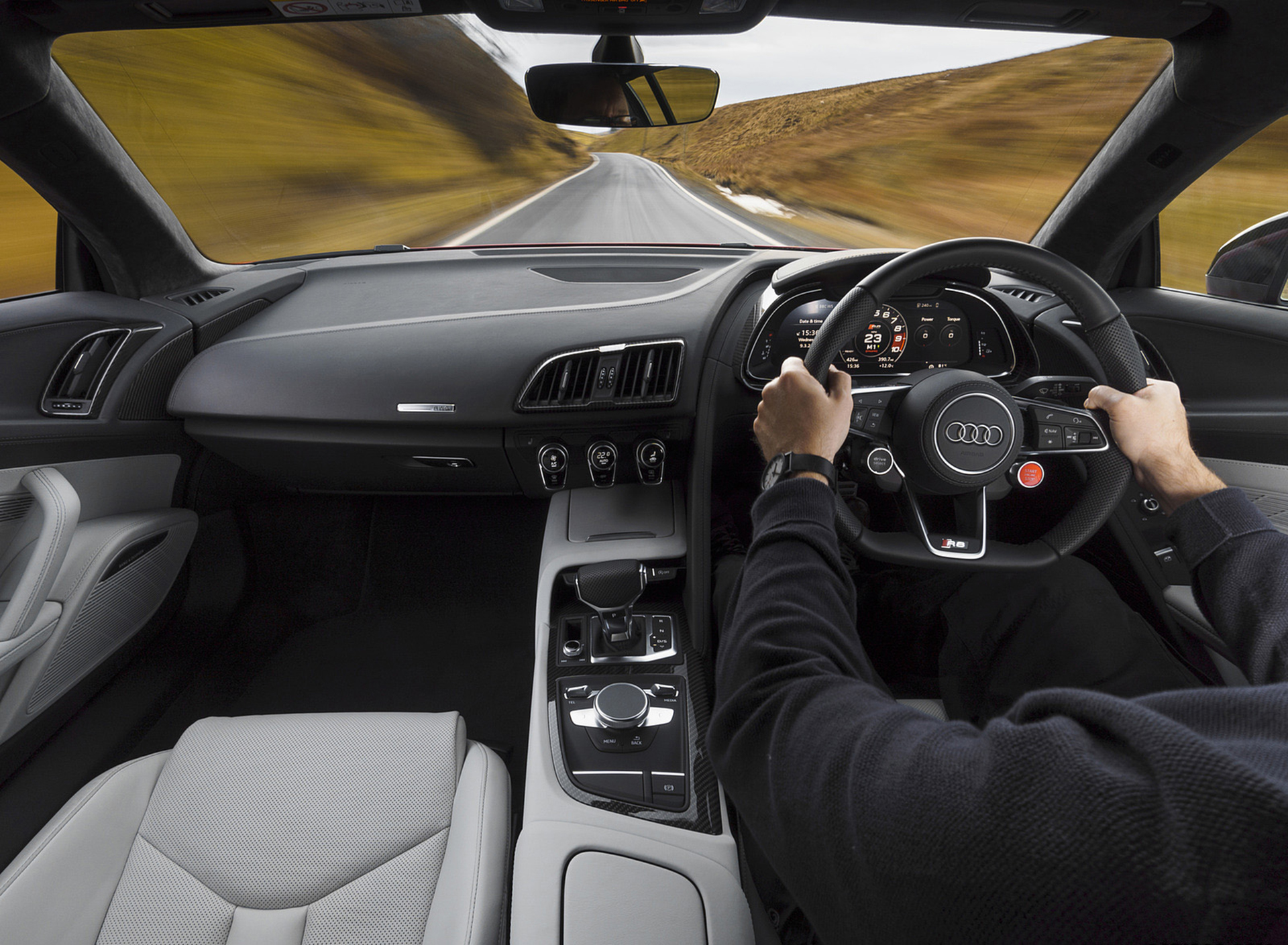 Download 2022 Audi R8 Coupé V10 Performance RWD - UK version - Interior, Cockpit HD Wallpaper 1920x1409 #94