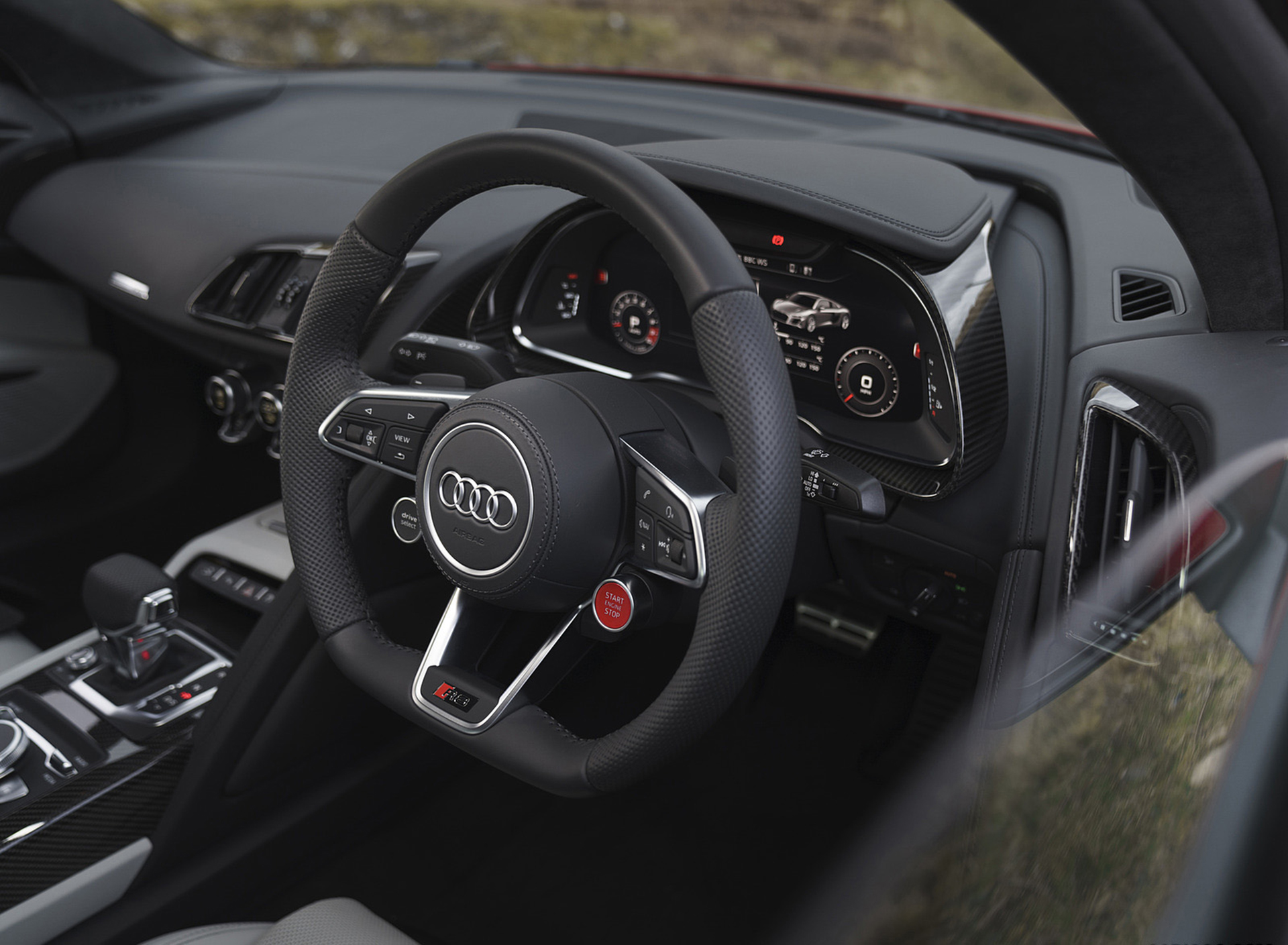 Download 2022 Audi R8 Coupé V10 Performance RWD - UK version - Interior, Steering Wheel HD Wallpaper 1920x1409 #112