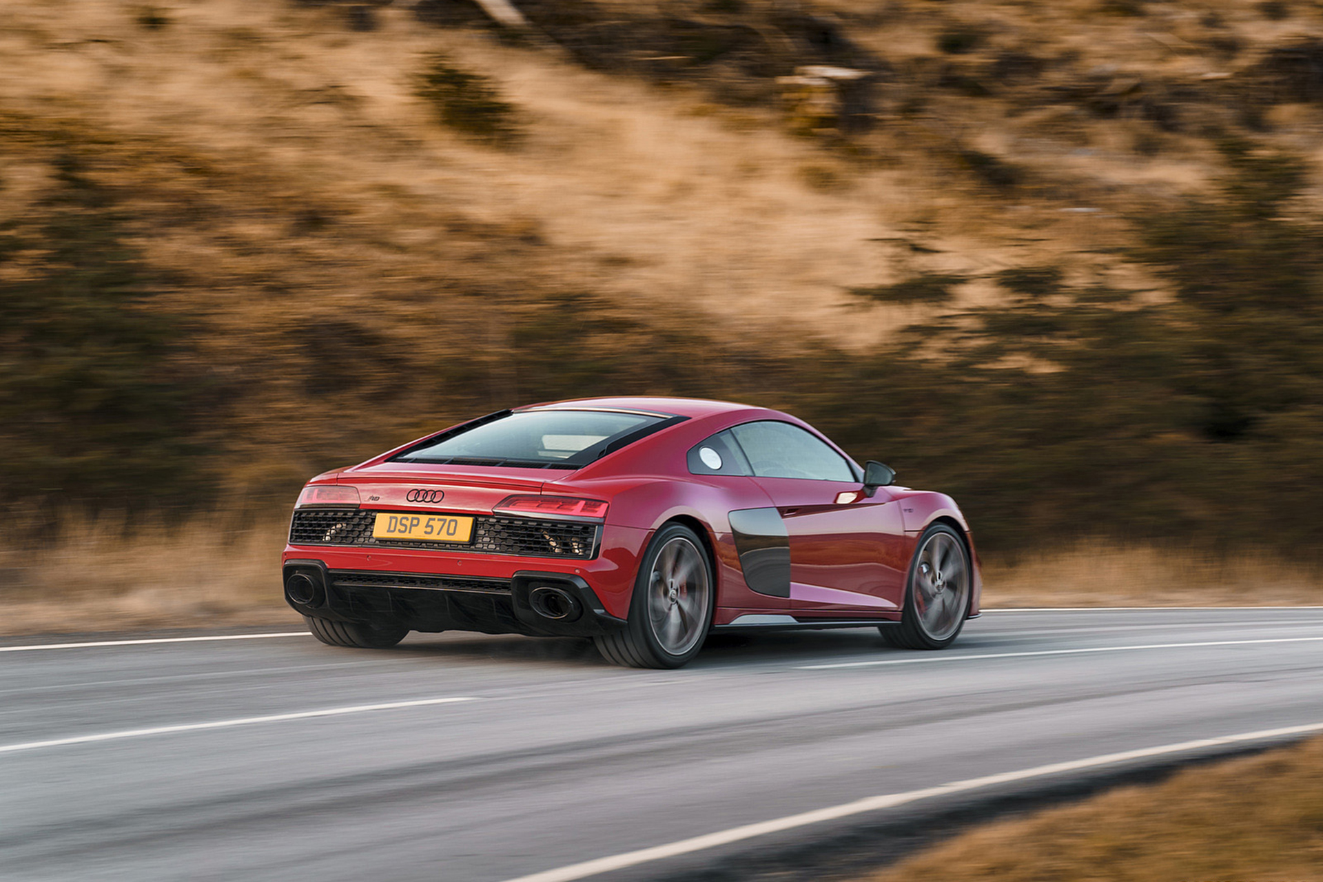 Download 2022 Audi R8 Coupé V10 Performance RWD - UK version - Rear Three-Quarter HD Wallpaper 1920x1280 #2