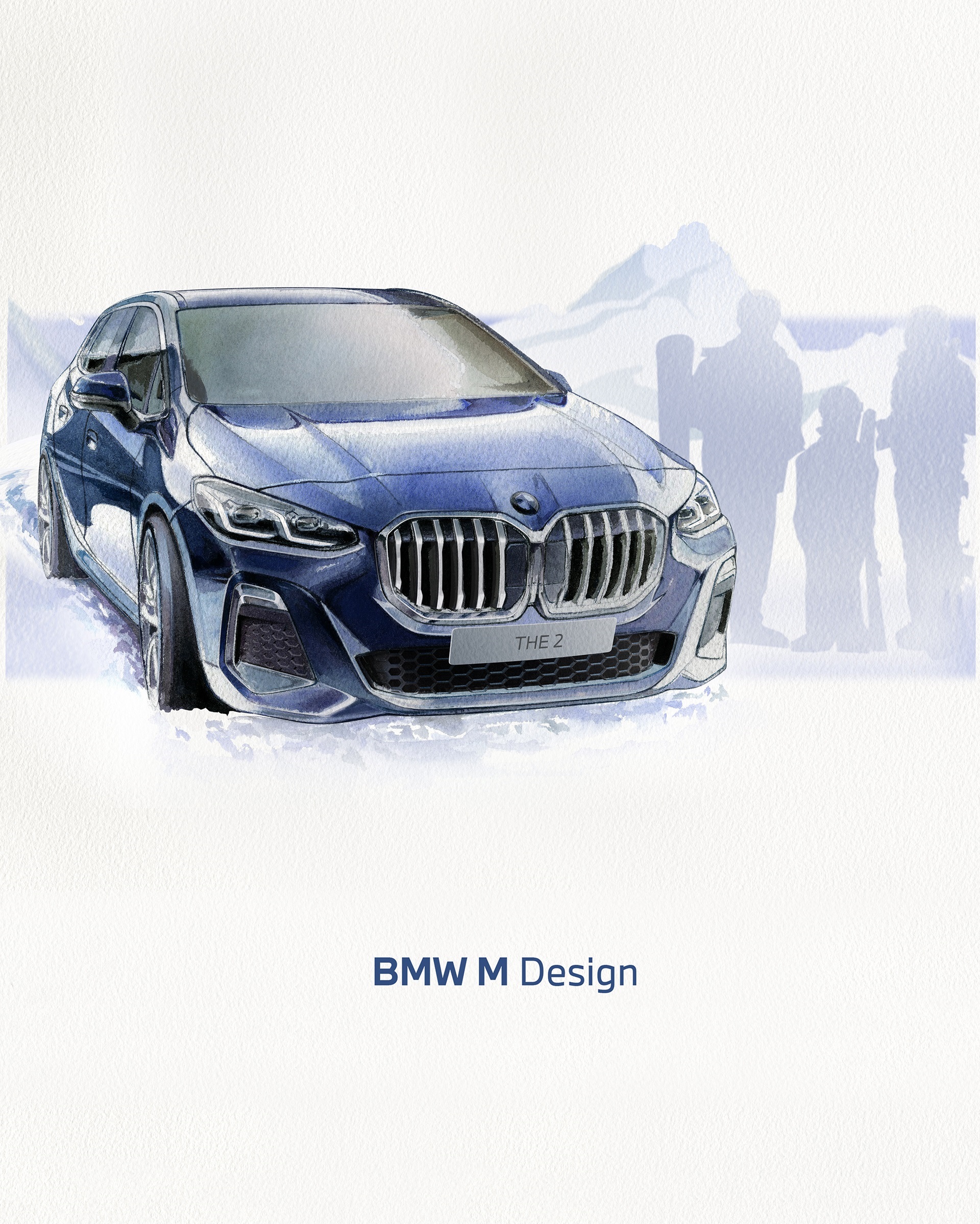 Download 2022 BMW 220i Active Tourer - UK version - Design Sketch HD Phone Wallpaper 1920x2399 #54