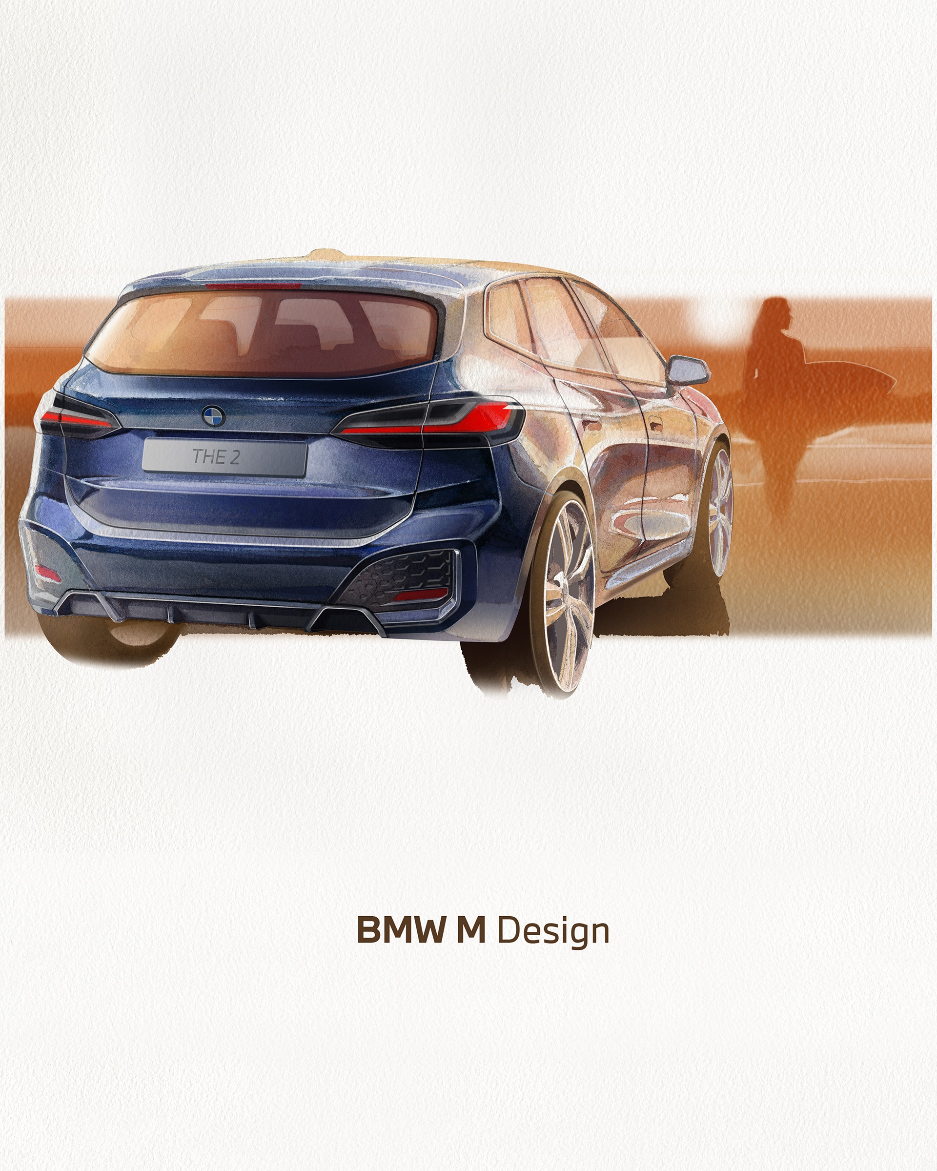 Download 2022 BMW 220i Active Tourer - UK version - Design Sketch HD Phone Wallpaper 1920x2399 #56