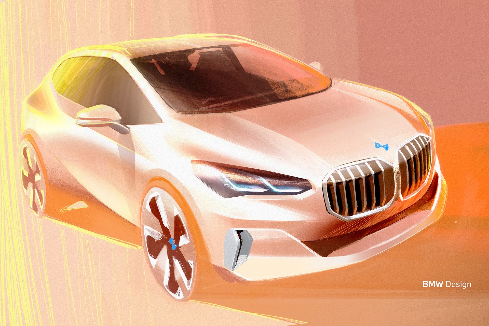 Download 2022 BMW 220i Active Tourer - UK version - Design Sketch HD Wallpaper 1920x1280 #51