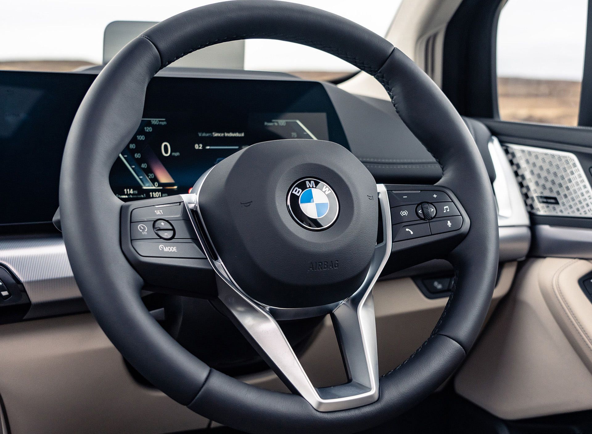 Download 2022 BMW 220i Active Tourer - UK version - Interior, Steering Wheel HD Wallpaper 1920x1409 #33