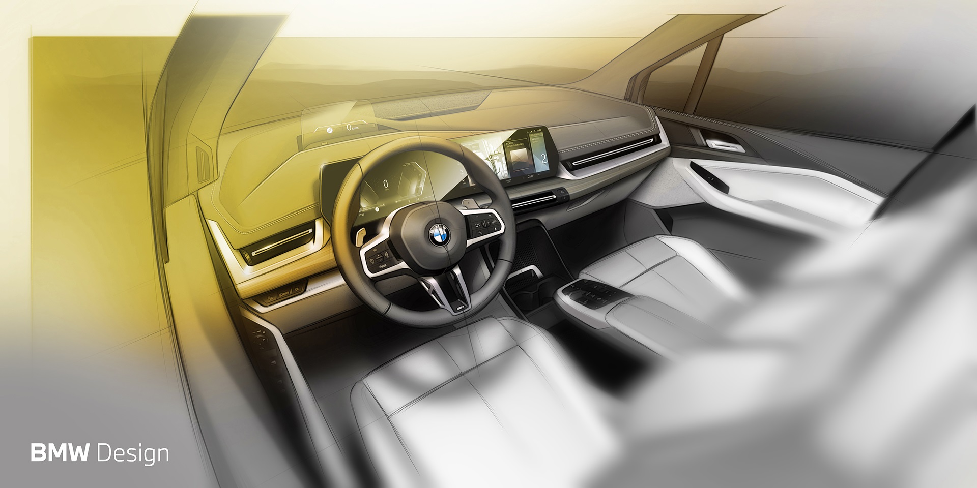 Download 2022 BMW 223i Active Tourer - UK version - Design Sketch HD Wallpaper 1920x960 #62