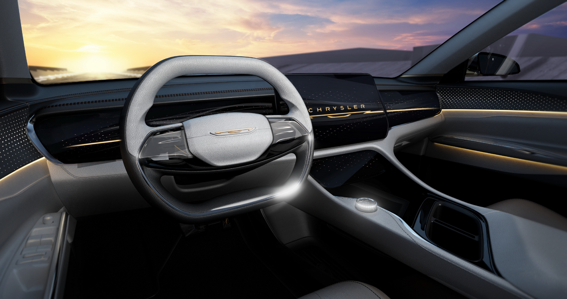 Download 2022 Chrysler Airflow Graphite Concept - Interior, Steering Wheel HD Wallpaper 1921x1013 #11