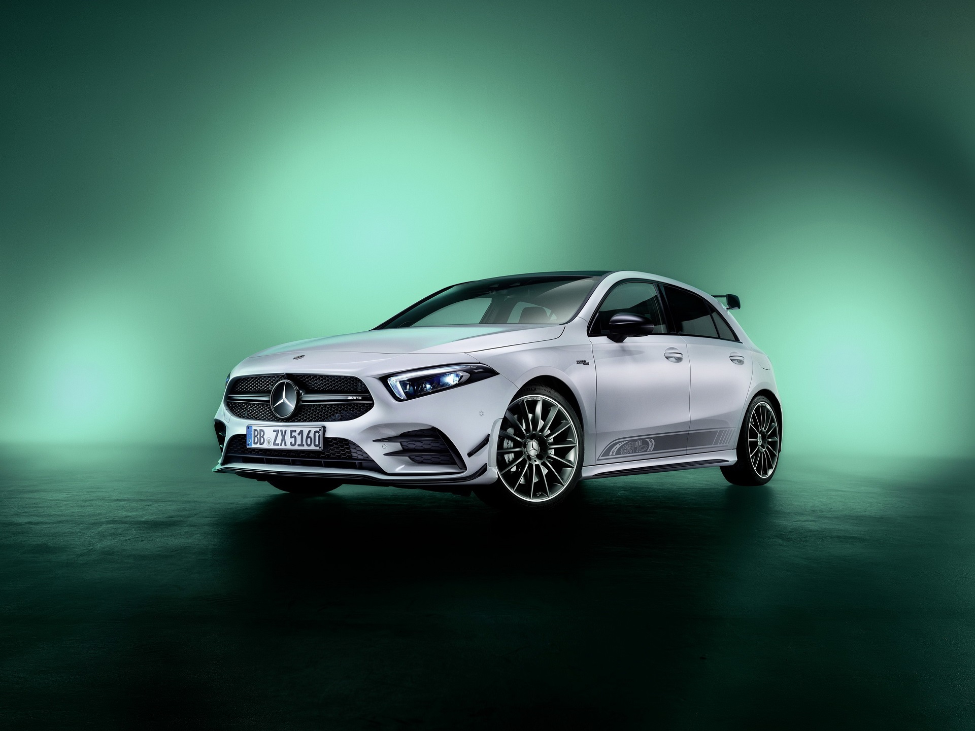 Download 2022 Mercedes-AMG A 35 Edition 55 - Front Three-Quarter HD Wallpaper 1921x1441 #1