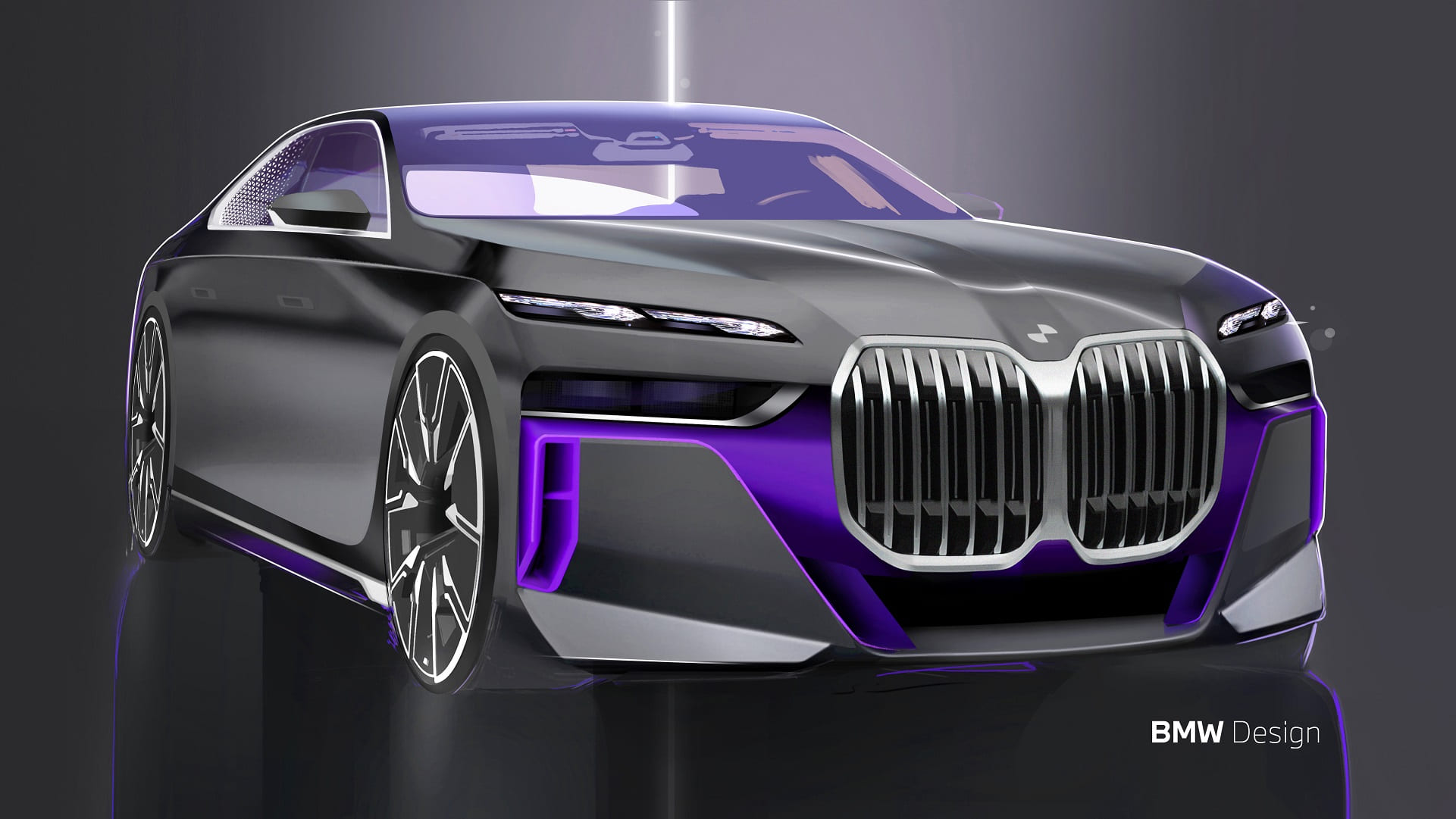 Download 2023 BMW 760i xDrive - Design Sketch HD Wallpaper 1921x1081 #54