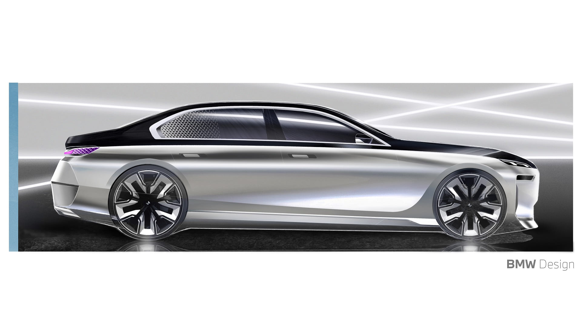 Download 2023 BMW 760i xDrive - Design Sketch HD Wallpaper 1921x1081 #56