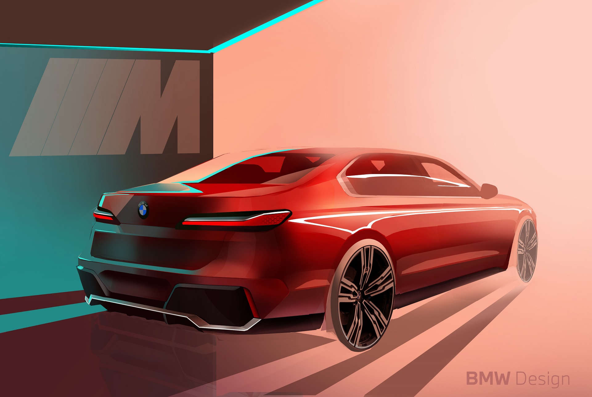 Download 2023 BMW 760i xDrive - Design Sketch HD Wallpaper 1921x1289 #44