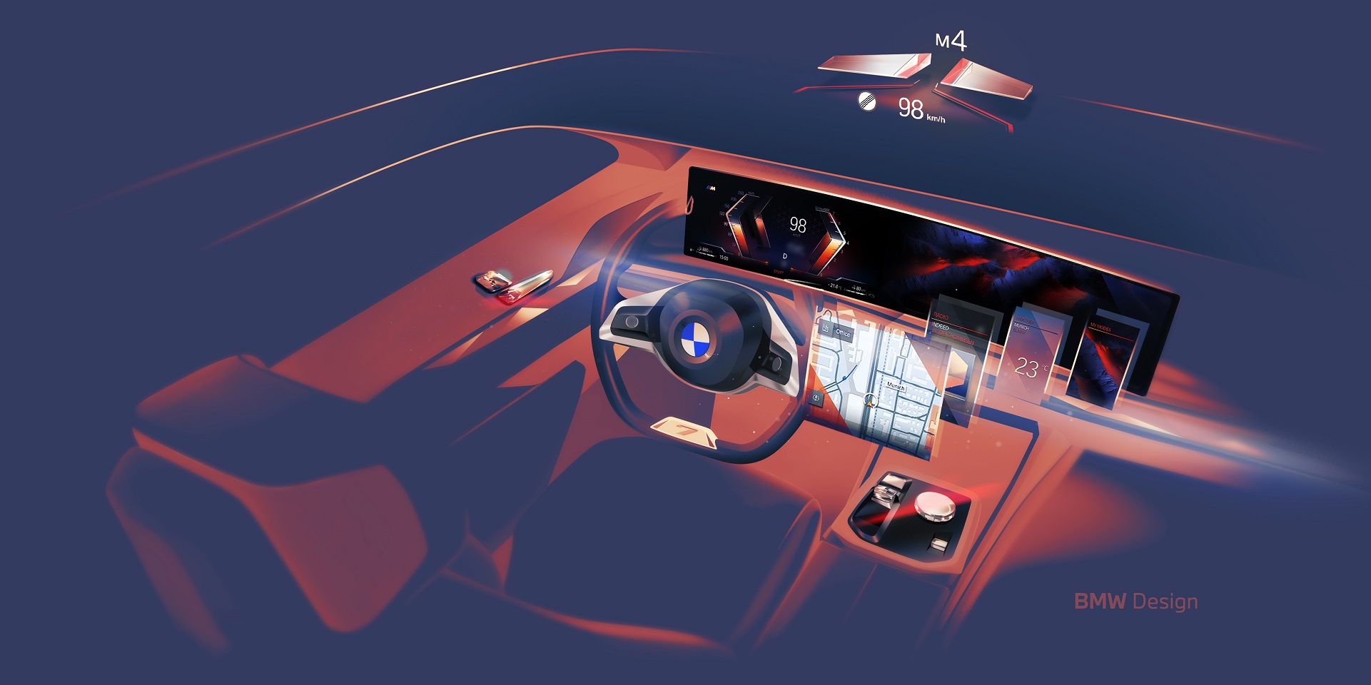 Download 2023 BMW 760i xDrive - Design Sketch HD Wallpaper 1921x960 #70
