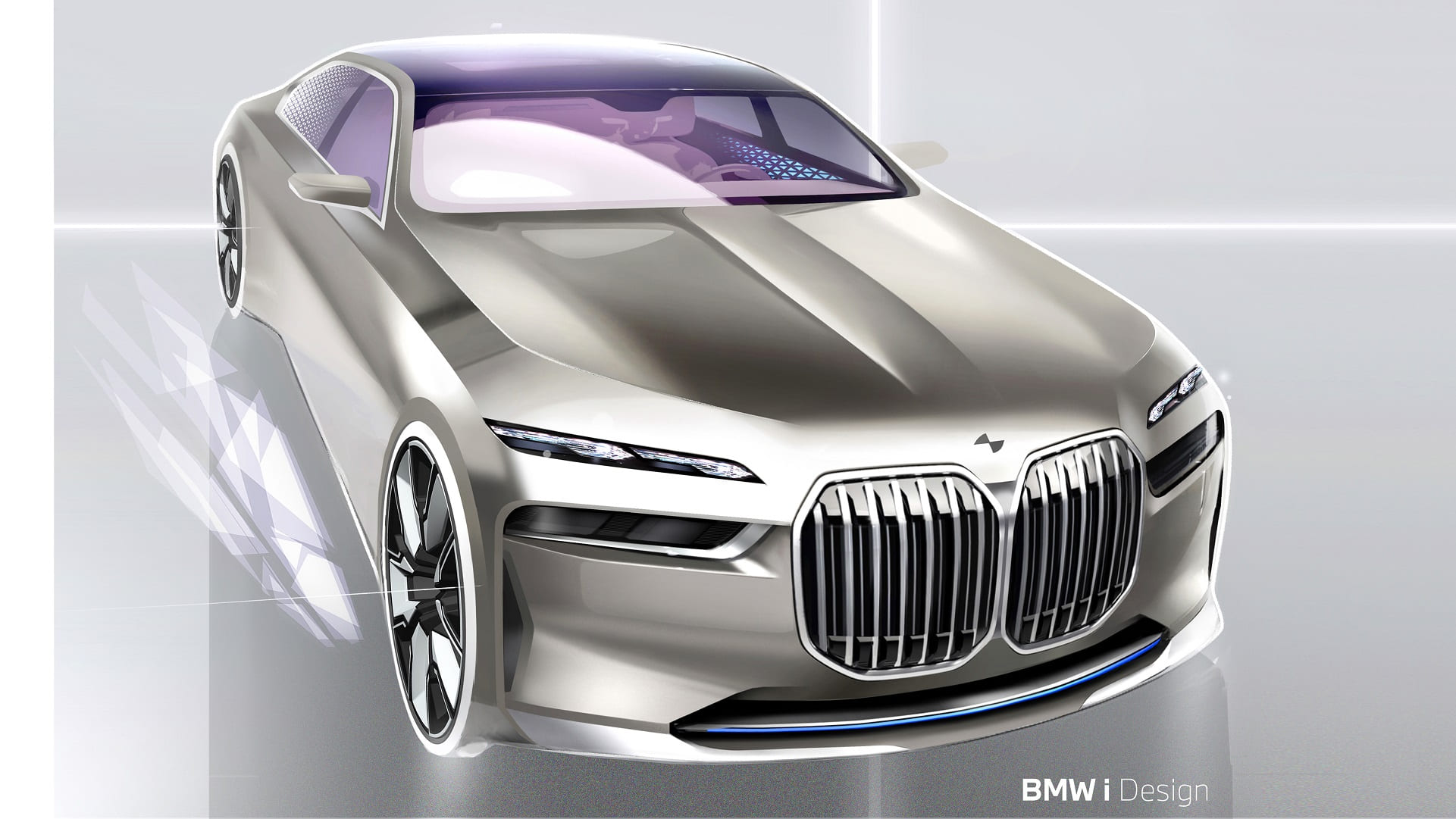 Download 2023 BMW 760i xDrive - Design Sketch HD Wallpaper 1921x1081 #48