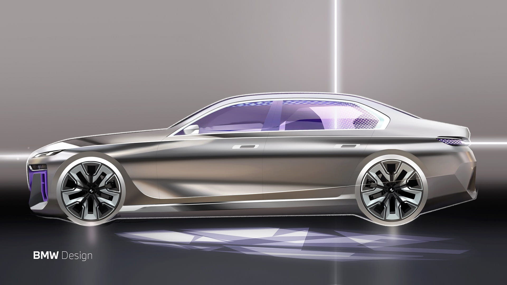 Download 2023 BMW 760i xDrive - Design Sketch HD Wallpaper 1921x1081 #50