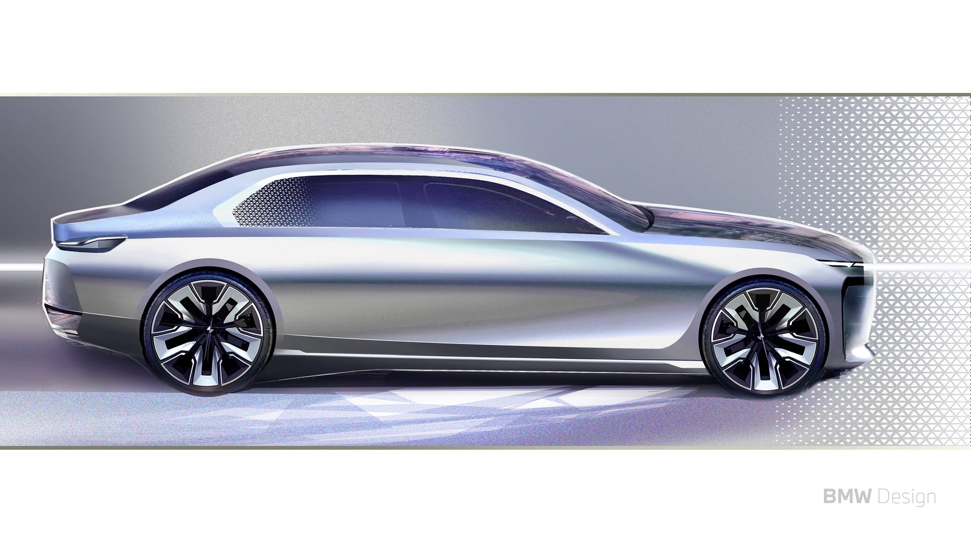 Download 2023 BMW 760i xDrive - Design Sketch HD Wallpaper 1921x1081 #51