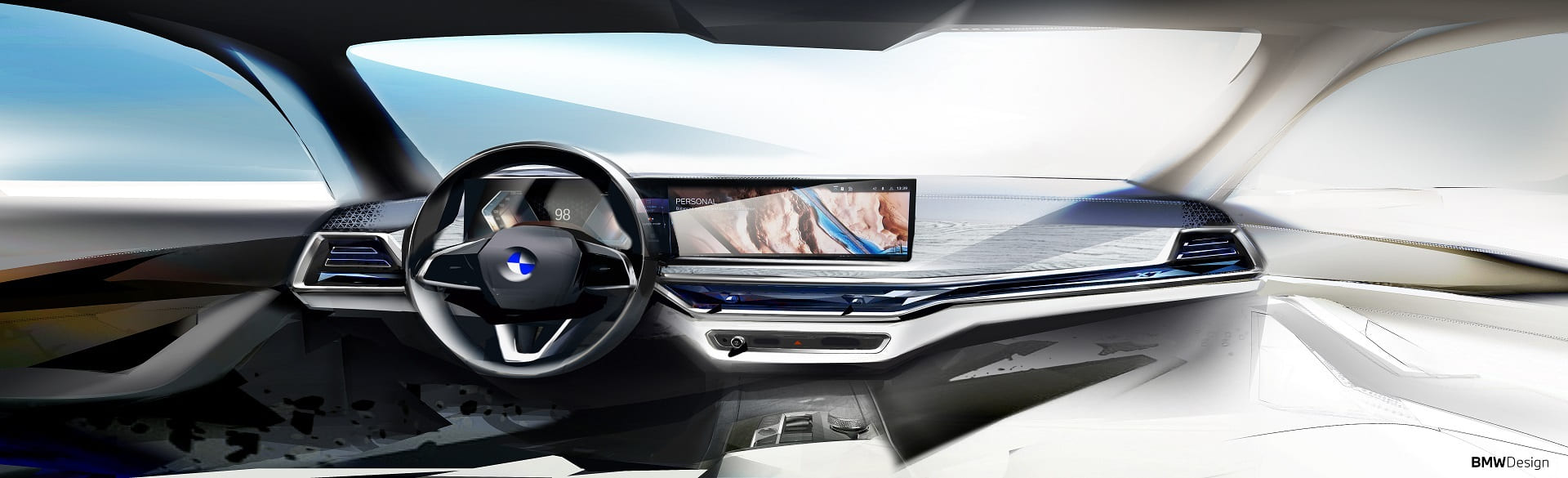 Download 2023 BMW X7 xDrive40i - Design Sketch HD Wallpaper 1920x585 #40