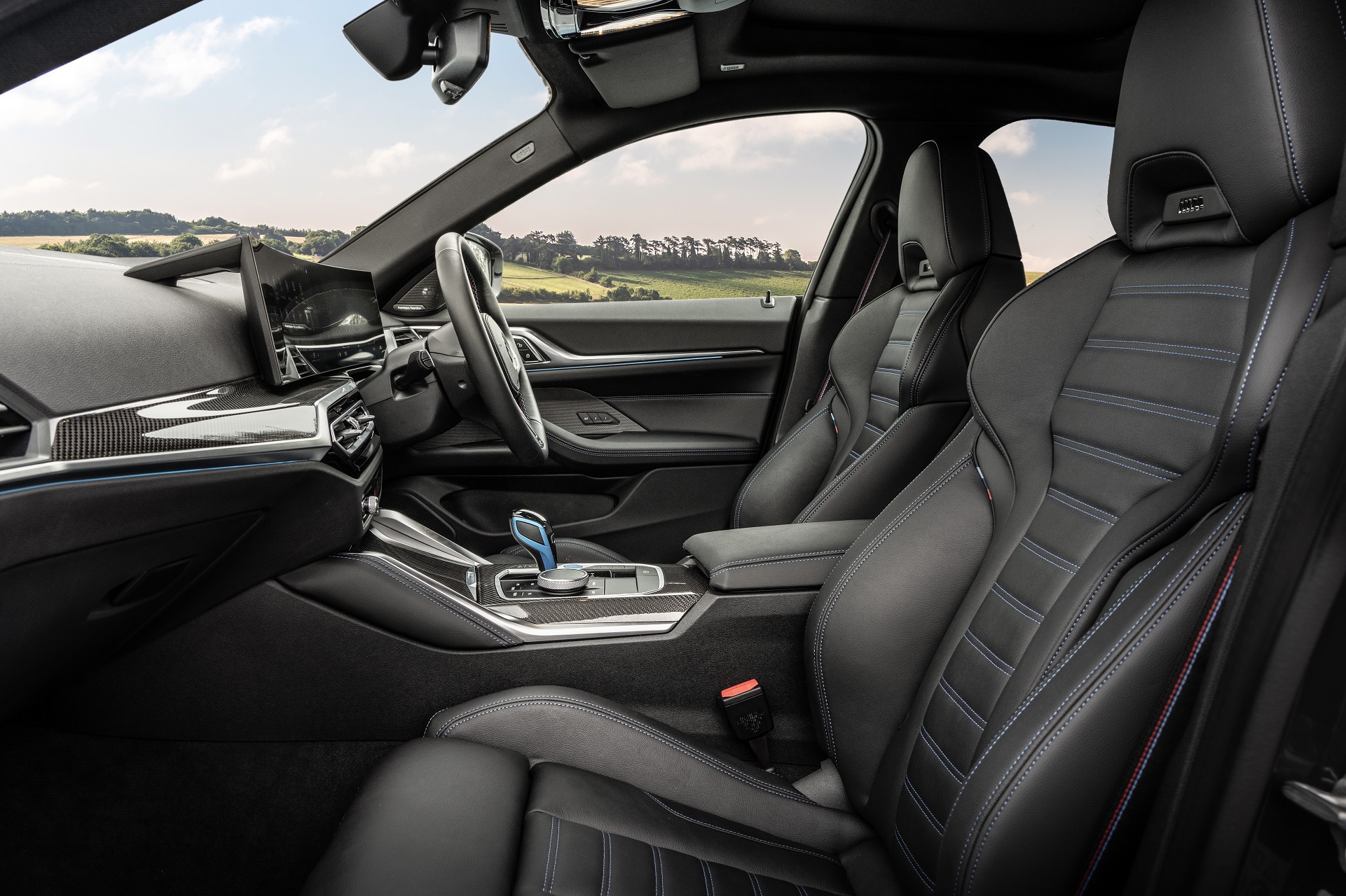 Download 2023 BMW i4 M50 - UK version - Interior, Front Seats HD Wallpaper 1921x1280 #22