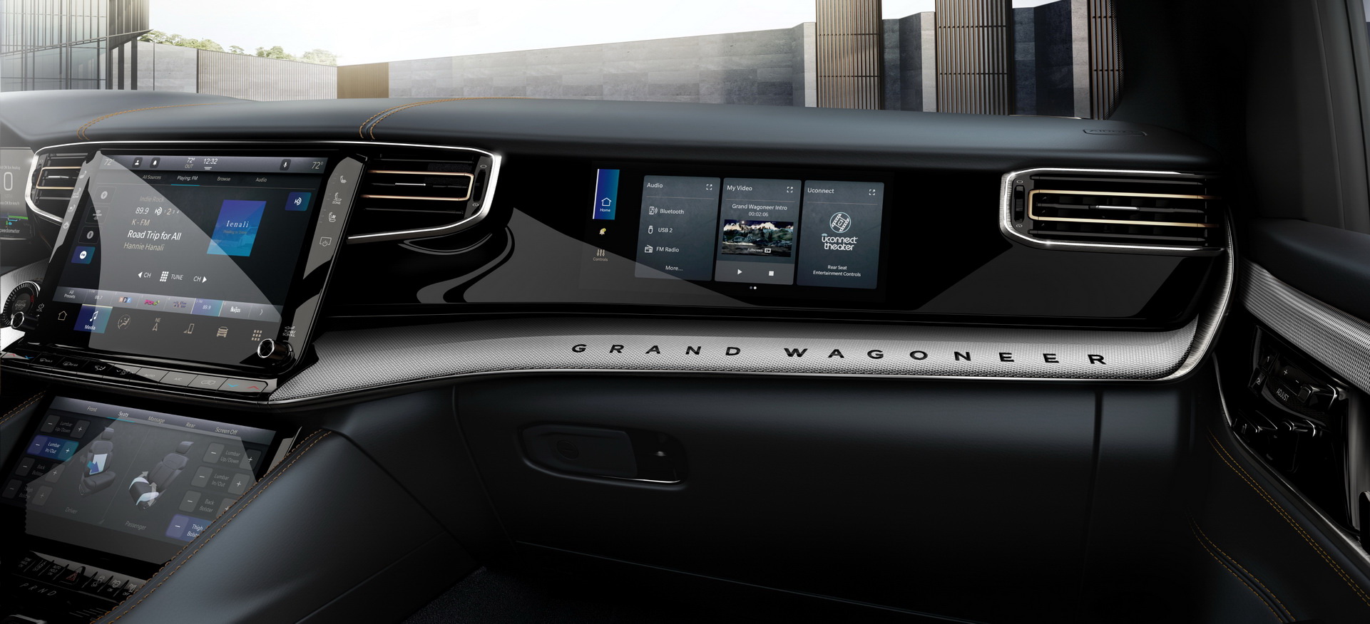 Download 2023 Jeep Grand Wagoneer L - Central Console HD Wallpaper 1921x876 #84