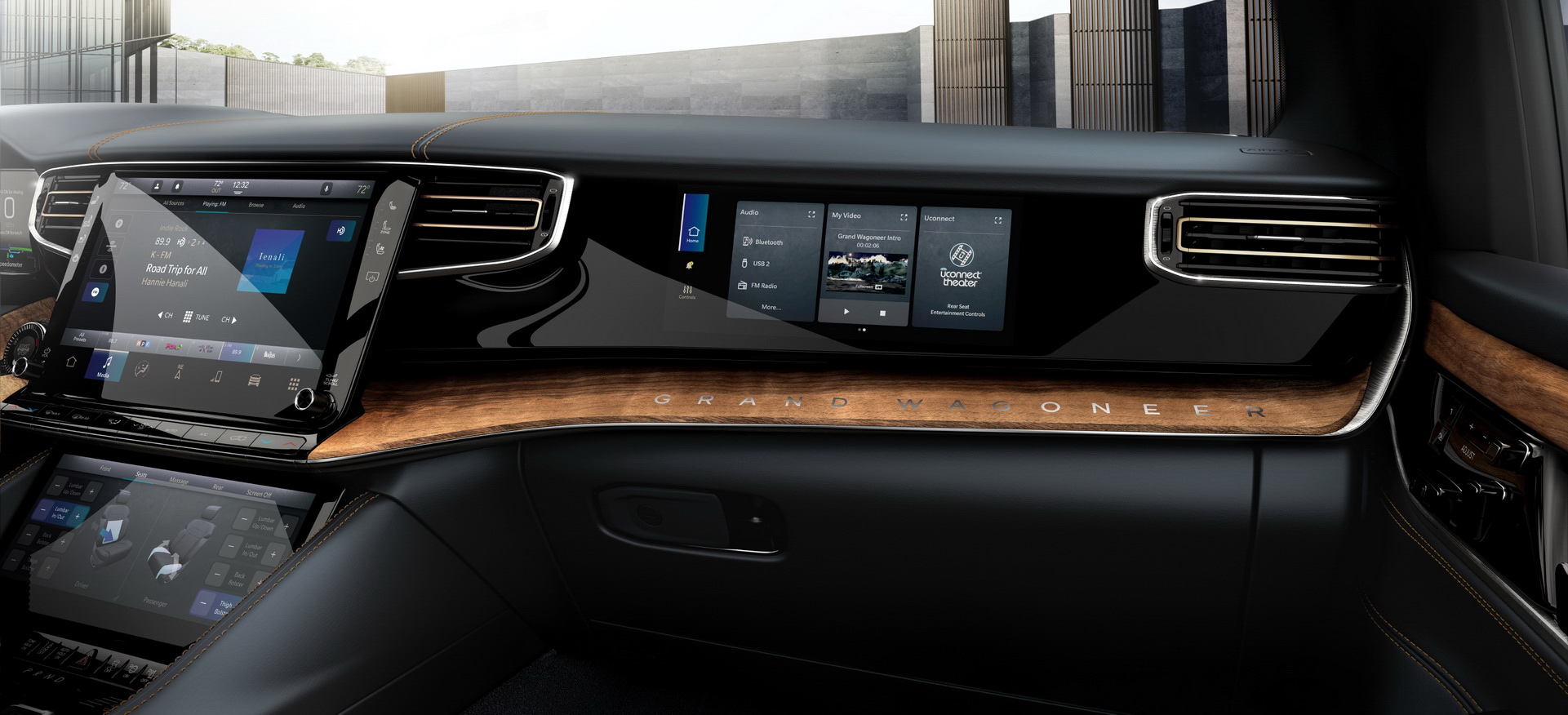 Download 2023 Jeep Grand Wagoneer L - Central Console HD Wallpaper 1921x876 #85