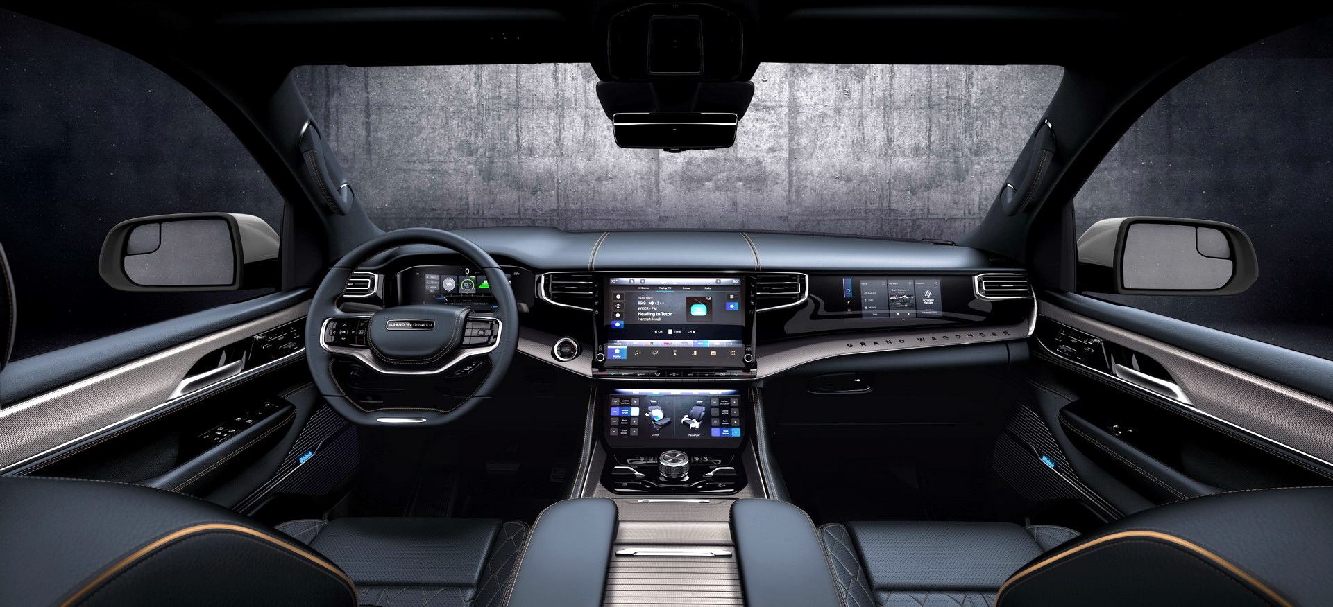 Download 2023 Jeep Grand Wagoneer L - Interior, Cockpit HD Wallpaper 1921x876 #100