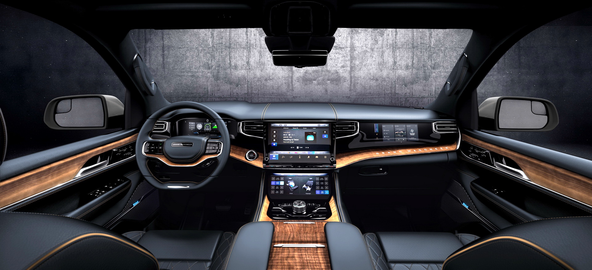 Download 2023 Jeep Grand Wagoneer L - Interior, Cockpit HD Wallpaper 1921x876 #101