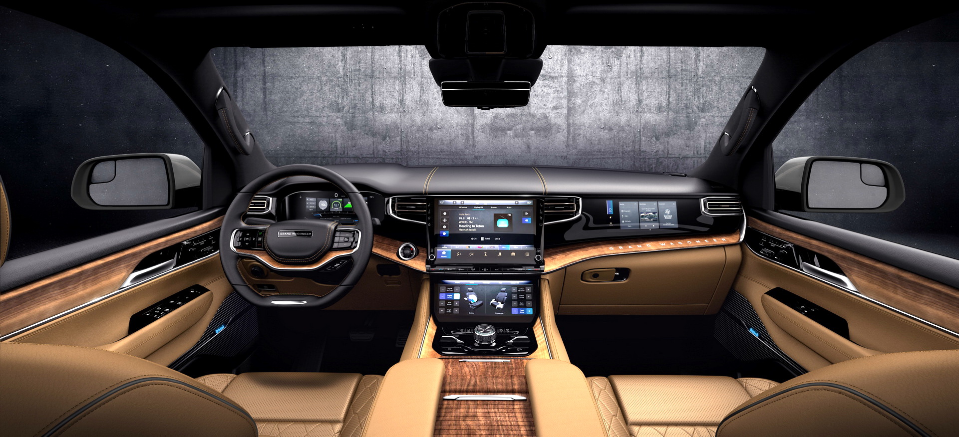 Download 2023 Jeep Grand Wagoneer L - Interior, Cockpit HD Wallpaper 1921x876 #104