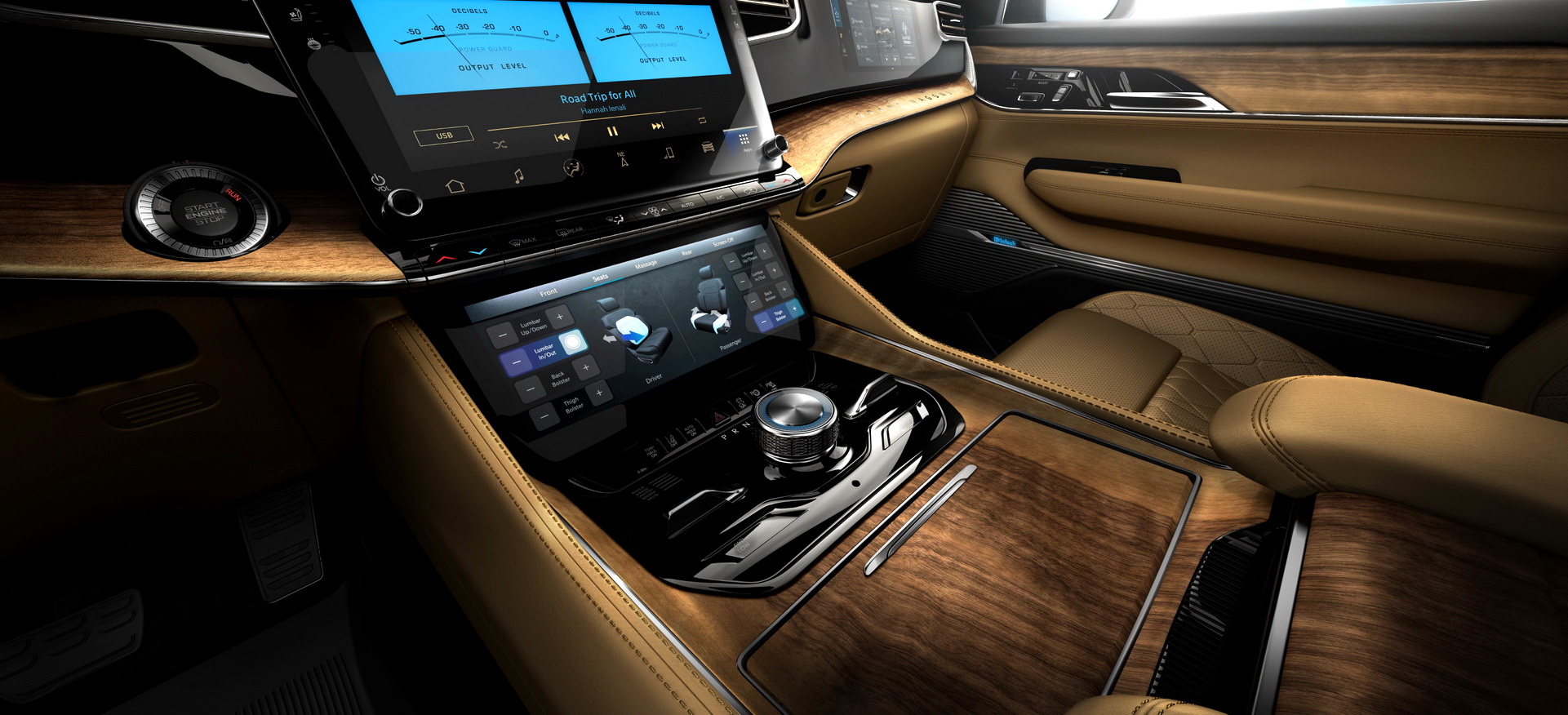 Download 2023 Jeep Grand Wagoneer L - Interior, Detail HD Wallpaper 1921x876 #107