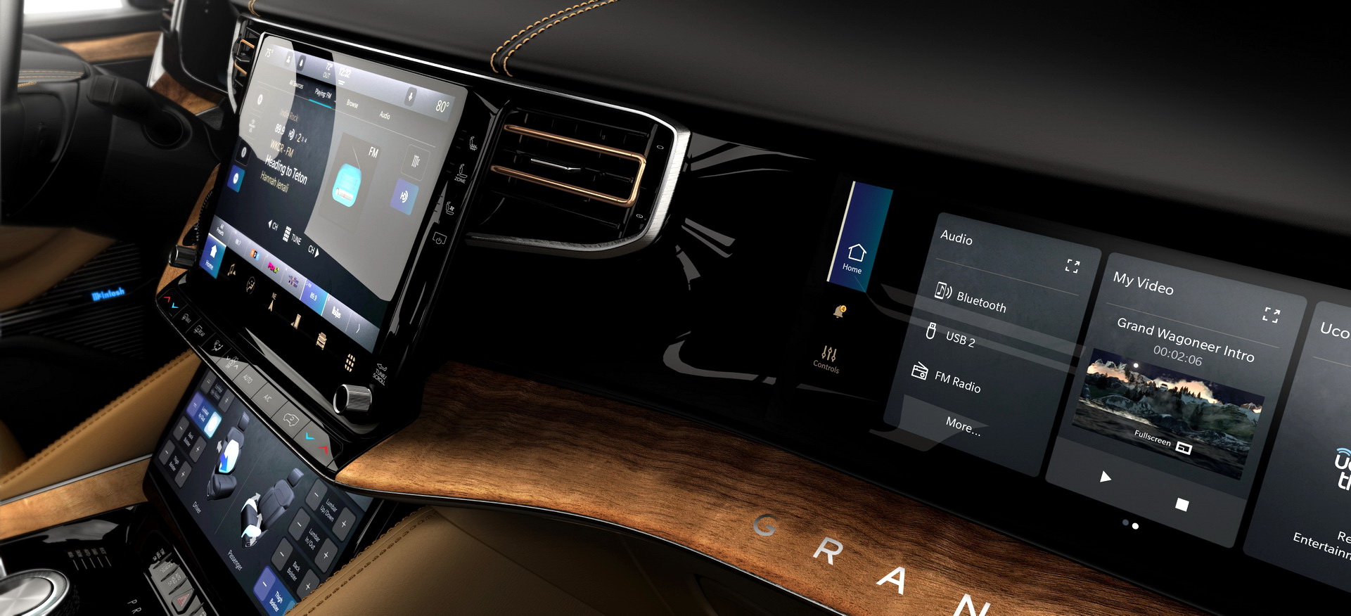 Download 2023 Jeep Grand Wagoneer L - Interior, Detail HD Wallpaper 1921x876 #111