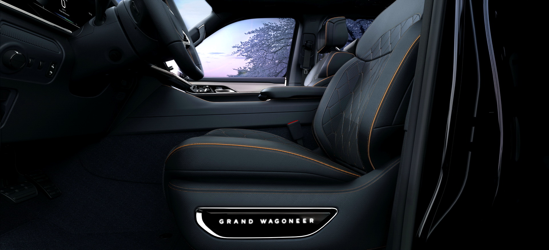 Download 2023 Jeep Grand Wagoneer L - Interior, Front Seats HD Wallpaper 1921x876 #113