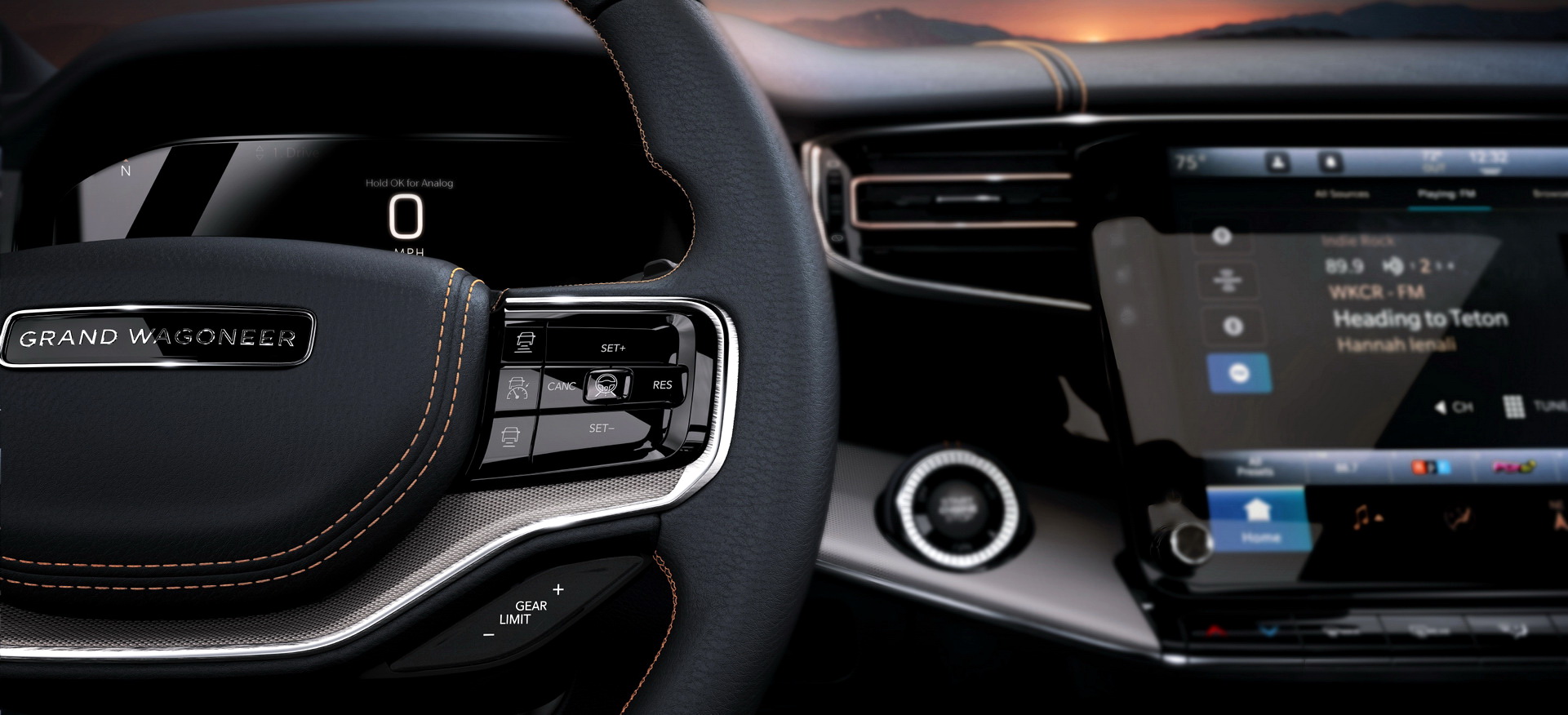 Download 2023 Jeep Grand Wagoneer L - Interior, Steering Wheel HD Wallpaper 1921x876 #93