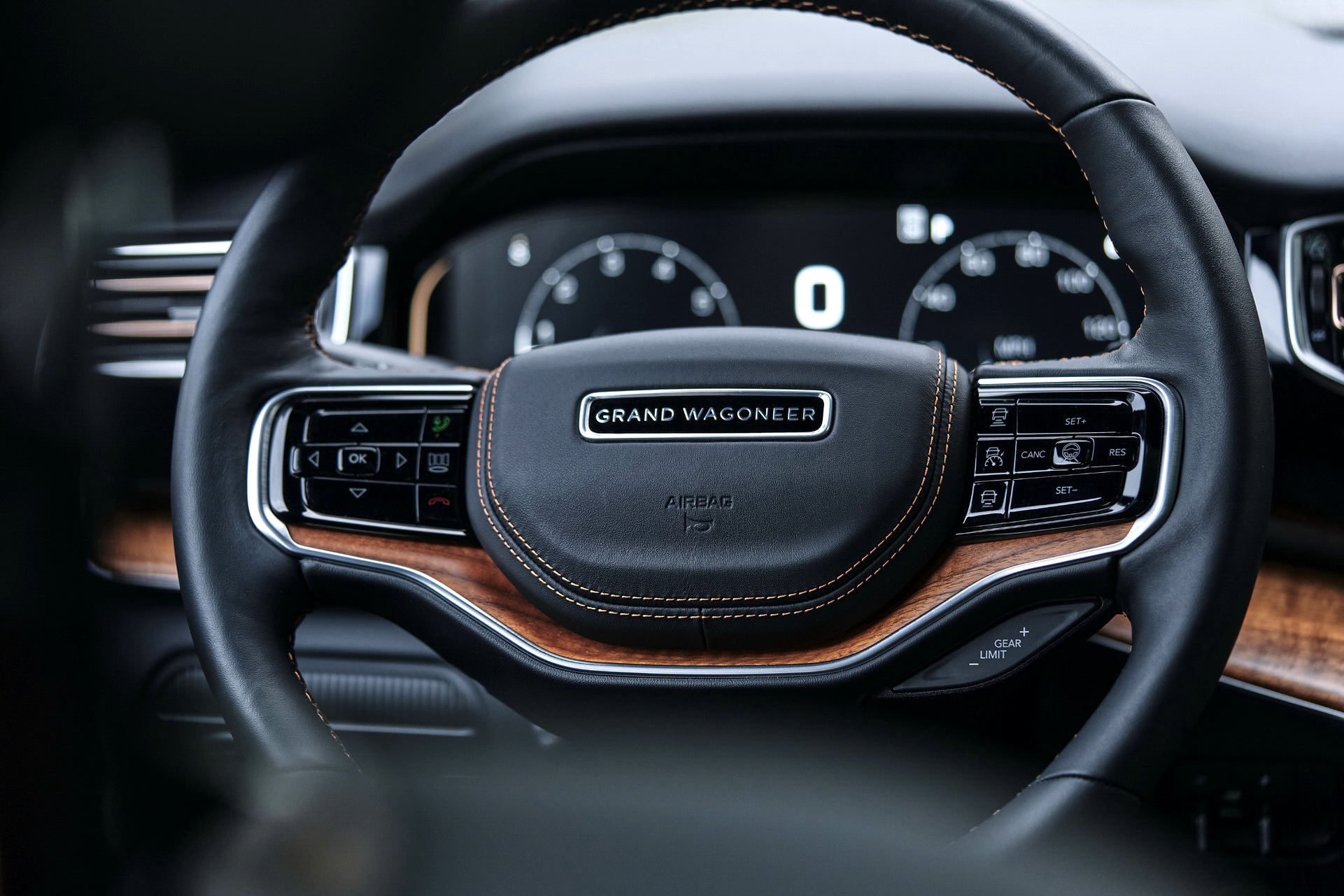 Download 2023 Jeep Grand Wagoneer L - Interior, Steering Wheel HD Wallpaper 1921x1281 #120