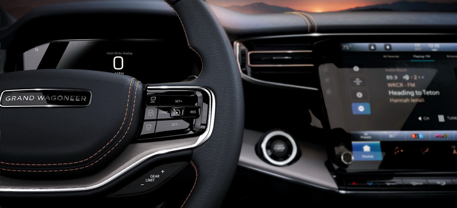 Download 2023 Jeep Grand Wagoneer L - Interior, Steering Wheel HD Wallpaper 1921x876 #94