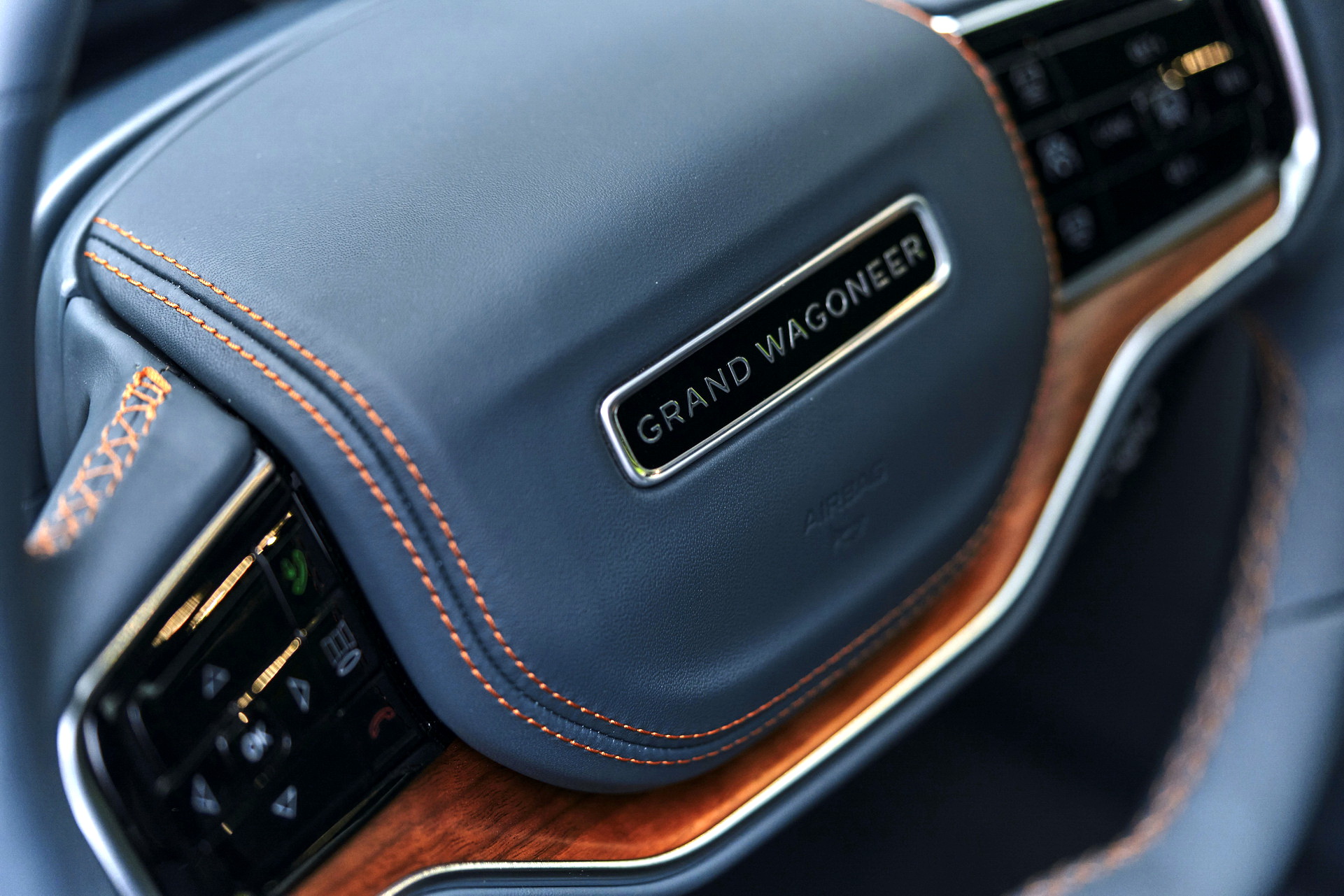 Download 2023 Jeep Grand Wagoneer L - Interior, Steering Wheel HD Wallpaper 1921x1281 #121
