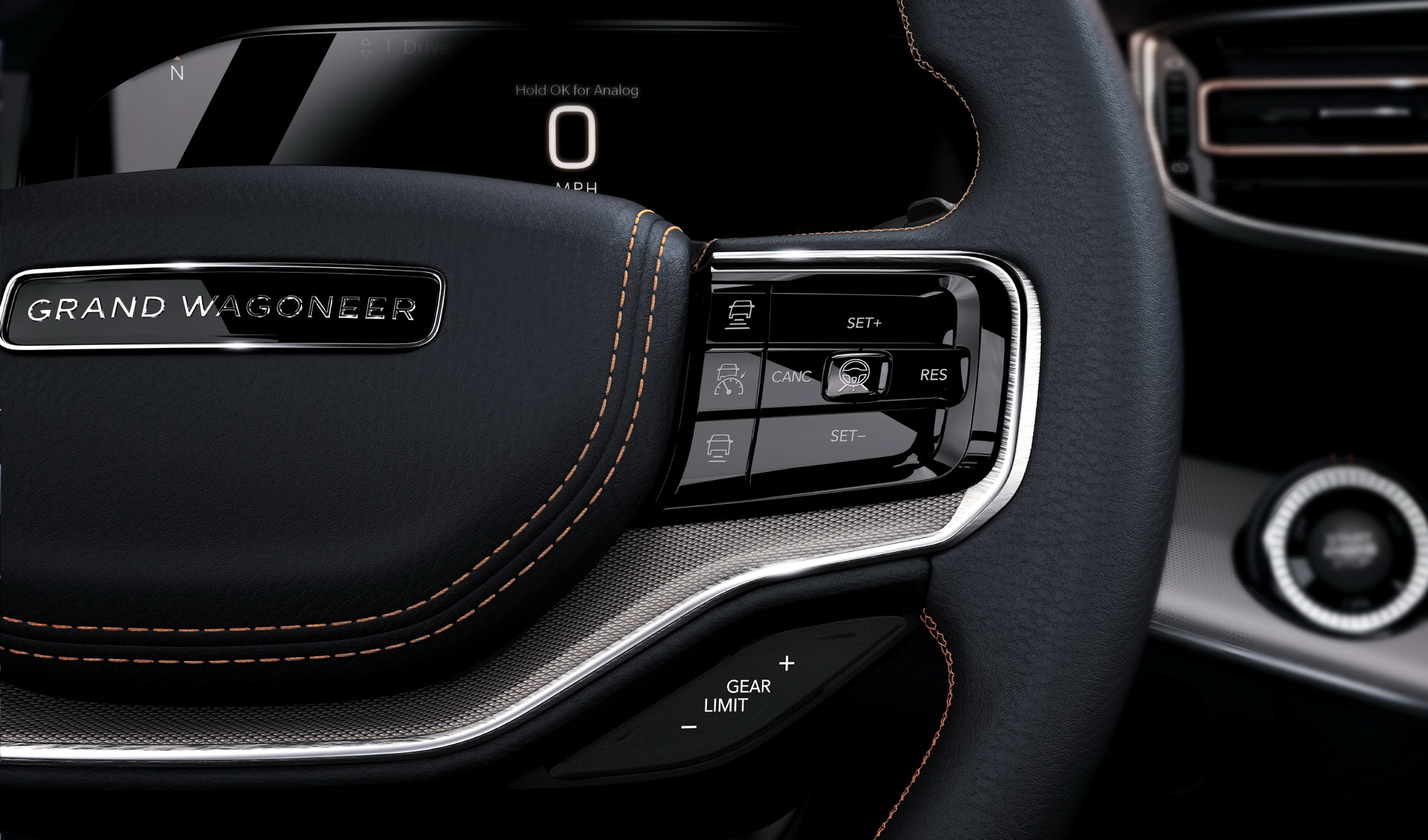 Download 2023 Jeep Grand Wagoneer L - Interior, Steering Wheel HD Wallpaper 1921x1130 #95
