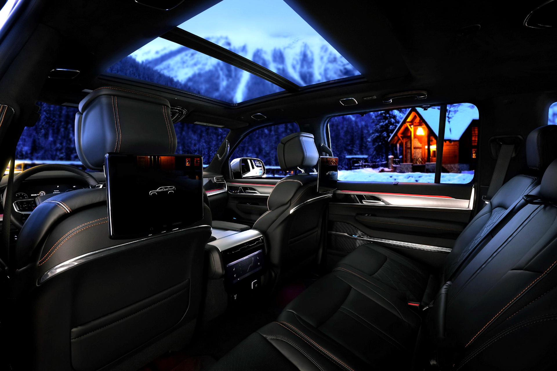 Download 2023 Jeep Grand Wagoneer L - Panoramic Roof HD Wallpaper 1921x1281 #97