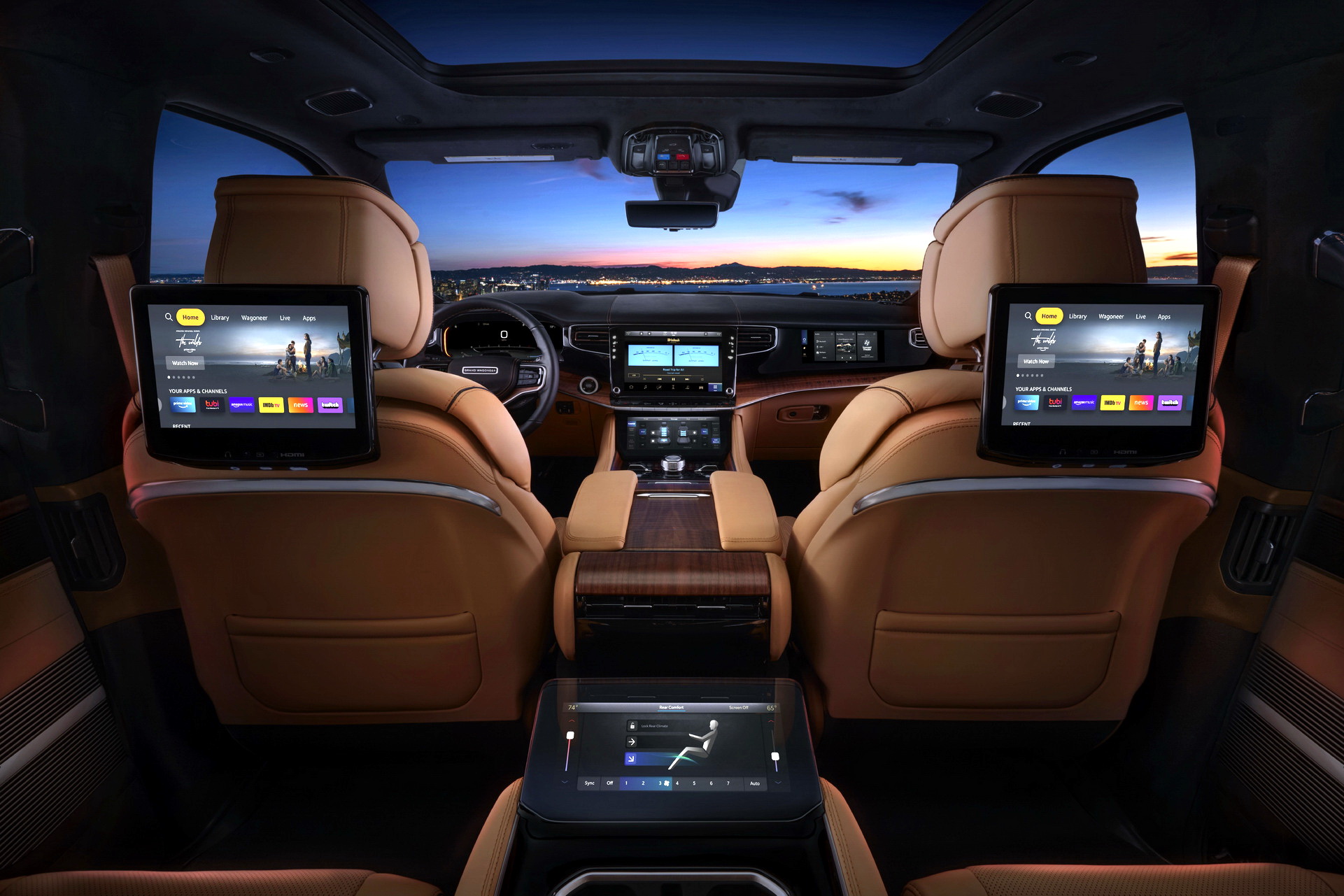 Download 2023 Jeep Grand Wagoneer L - Rear Seat Entertainment System HD Wallpaper 1921x1281 #122