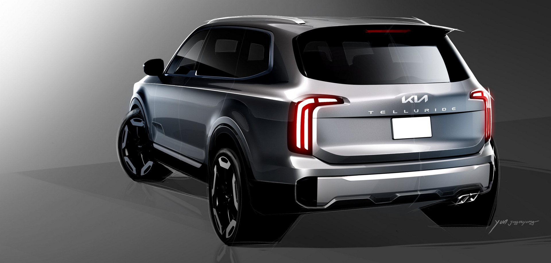 Download 2023 Kia Telluride X-Line - Design Sketch HD Wallpaper 1920x916 #11