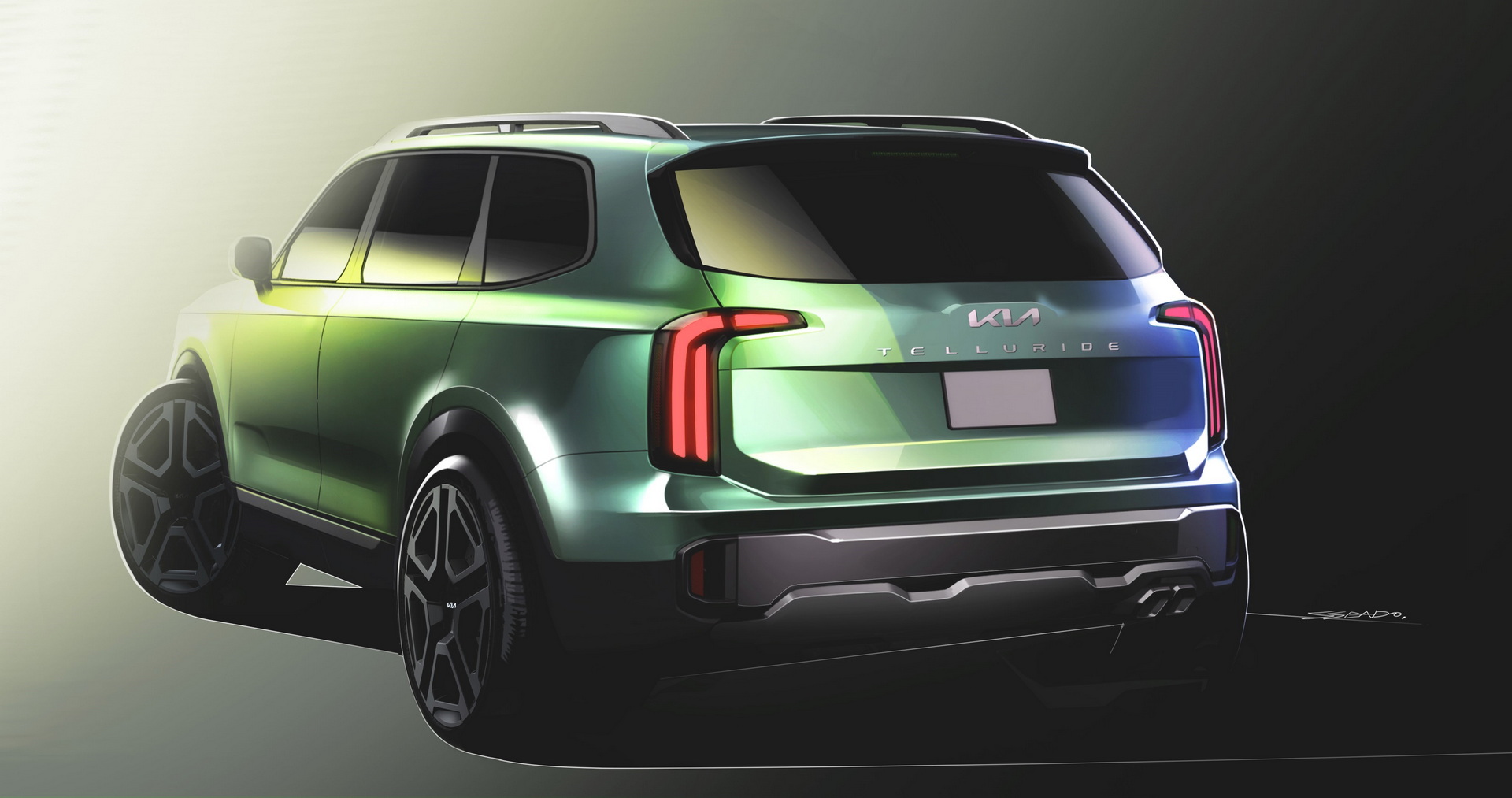 Download 2023 Kia Telluride X-Line - Design Sketch HD Wallpaper 1920x1013 #13