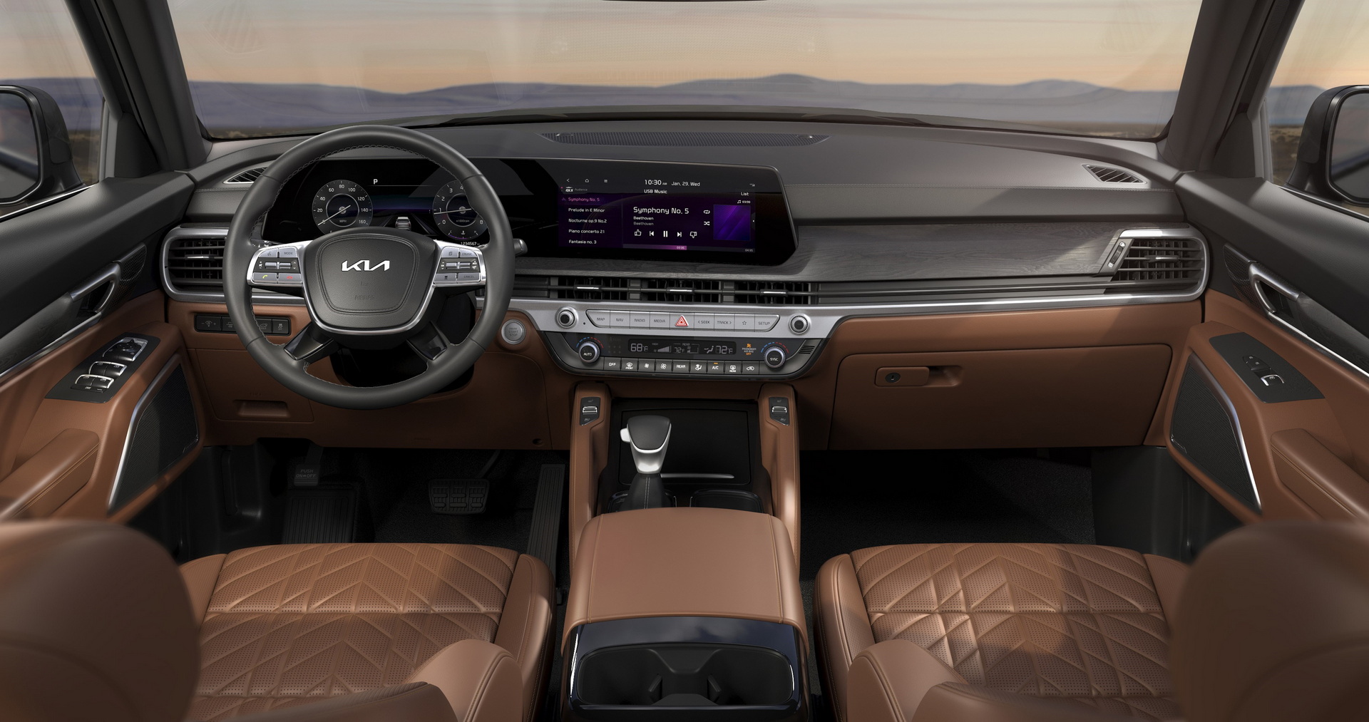 Download 2023 Kia Telluride X-Line - Interior, Cockpit HD Wallpaper 1920x1013 #9