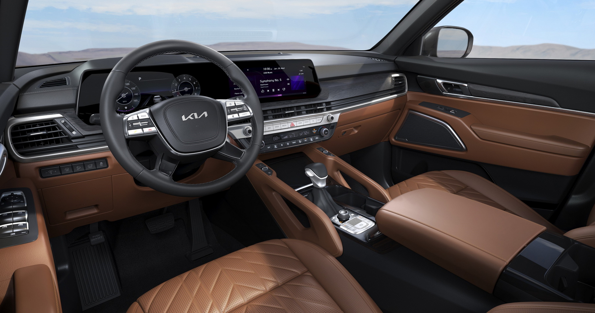 Download 2023 Kia Telluride X-Line - Interior HD Wallpaper 1920x1013 #6