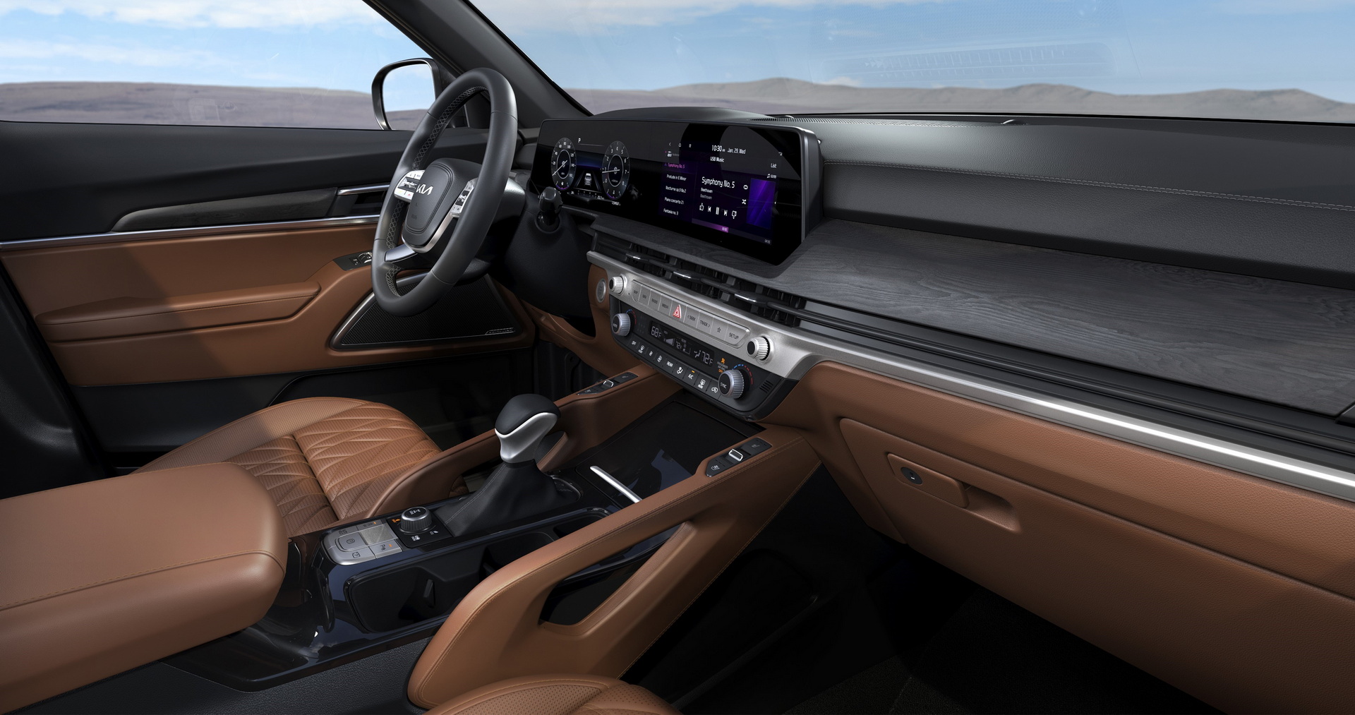 Download 2023 Kia Telluride X-Line - Interior HD Wallpaper 1920x1013 #7