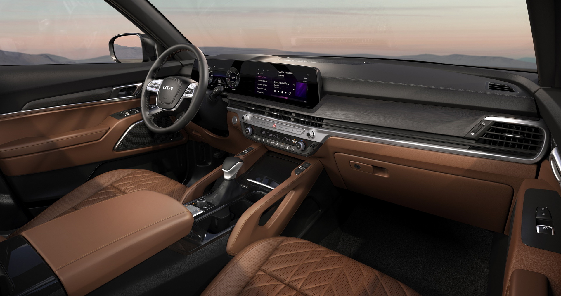 Download 2023 Kia Telluride X-Line - Interior HD Wallpaper 1920x1013 #8