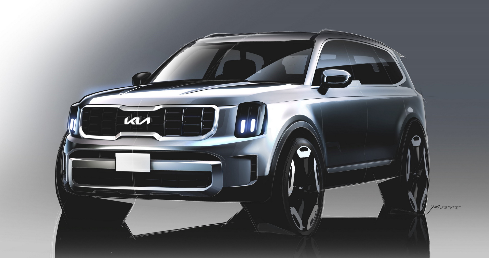 Download 2023 Kia Telluride X-Pro - Design Sketch HD Wallpaper 1920x1013 #37